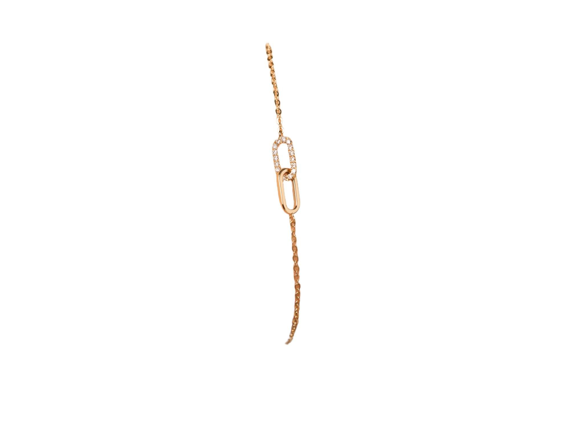 Solid Yellow Gold Lab Grown Diamond Link Bracelet — Image 6