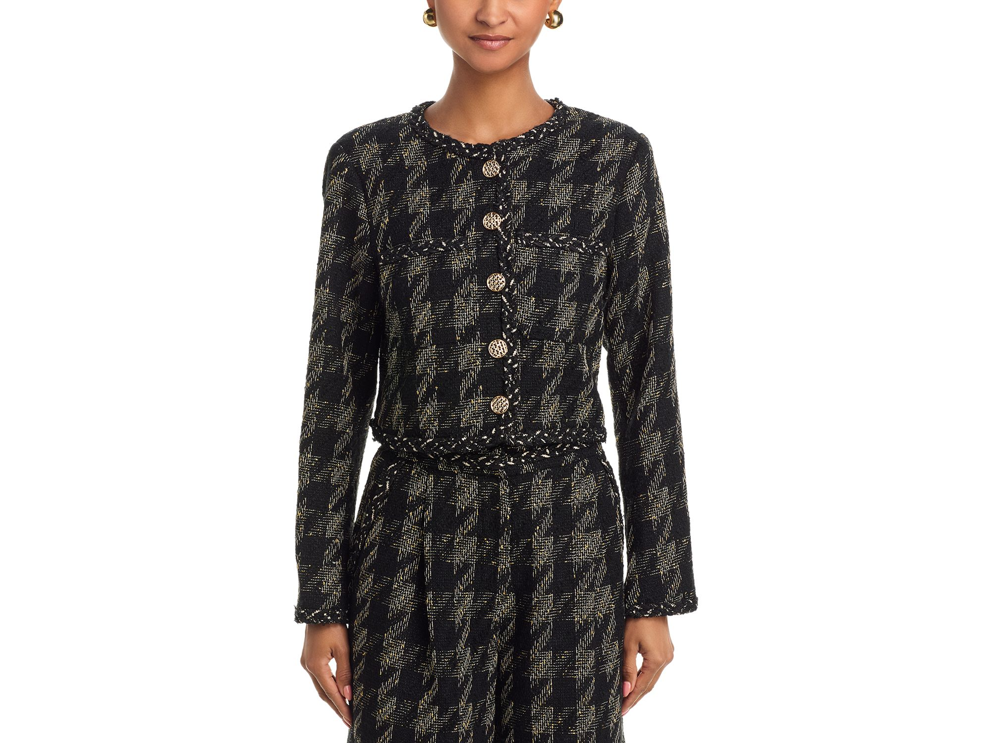 Metallic Tweed Blazer & Wide Leg Pants - Exclusive — Image 6