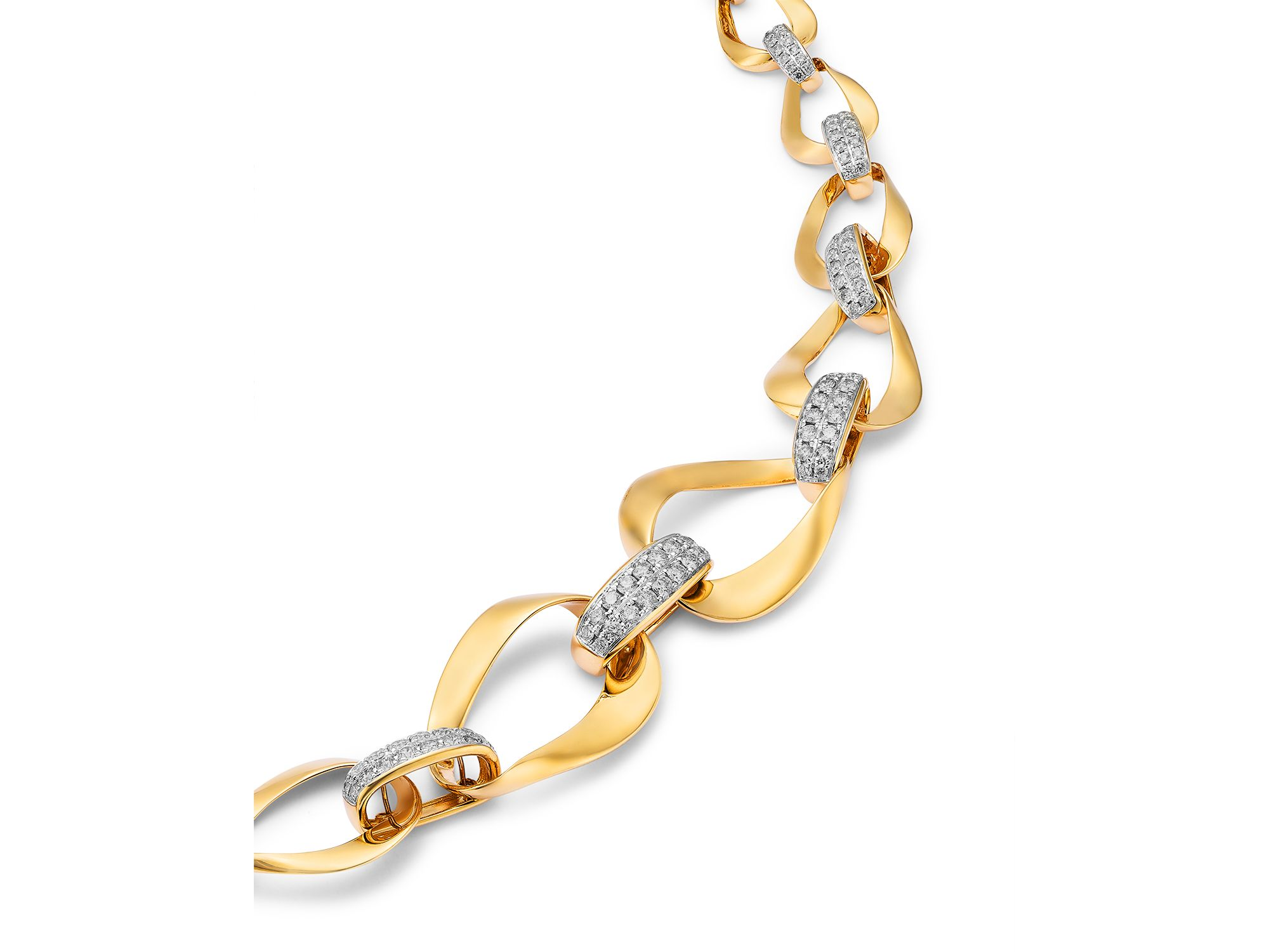 Diamond Link Necklace in 14K Yellow Gold, 2.0 tcw — Image 3
