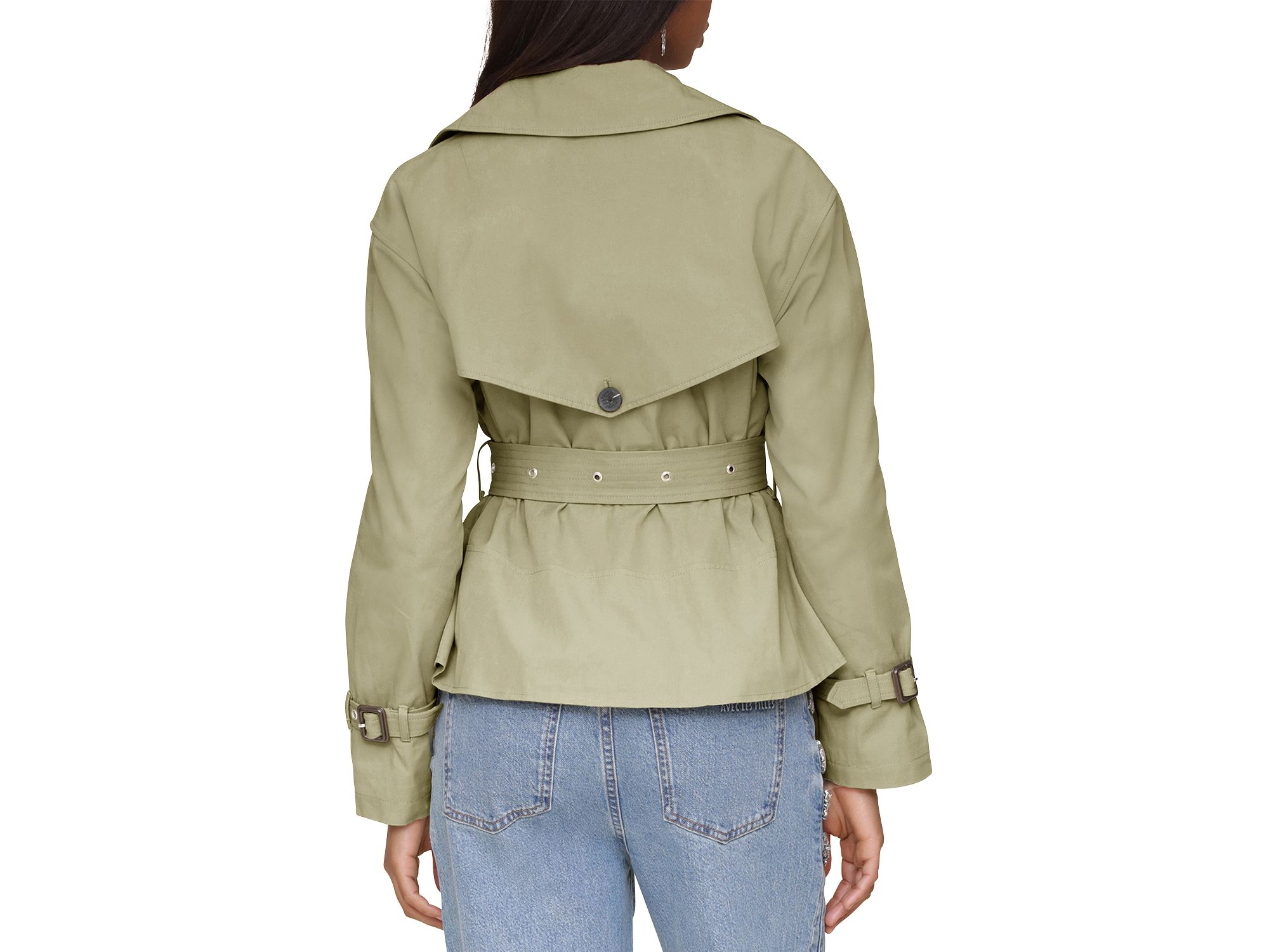 Cropped Belted Trench Coat — Image 4
