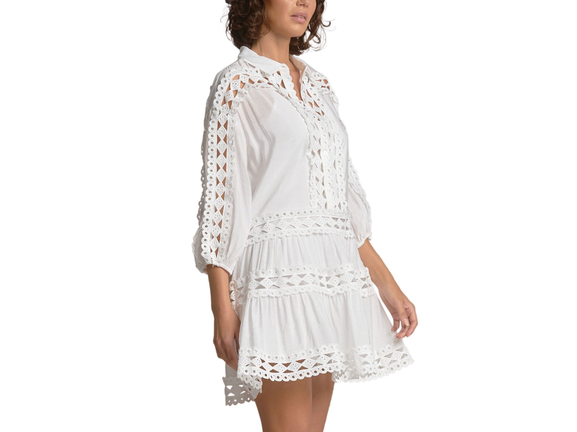Three Quarter Sleeve Swim Cover Up Dress — Image 4