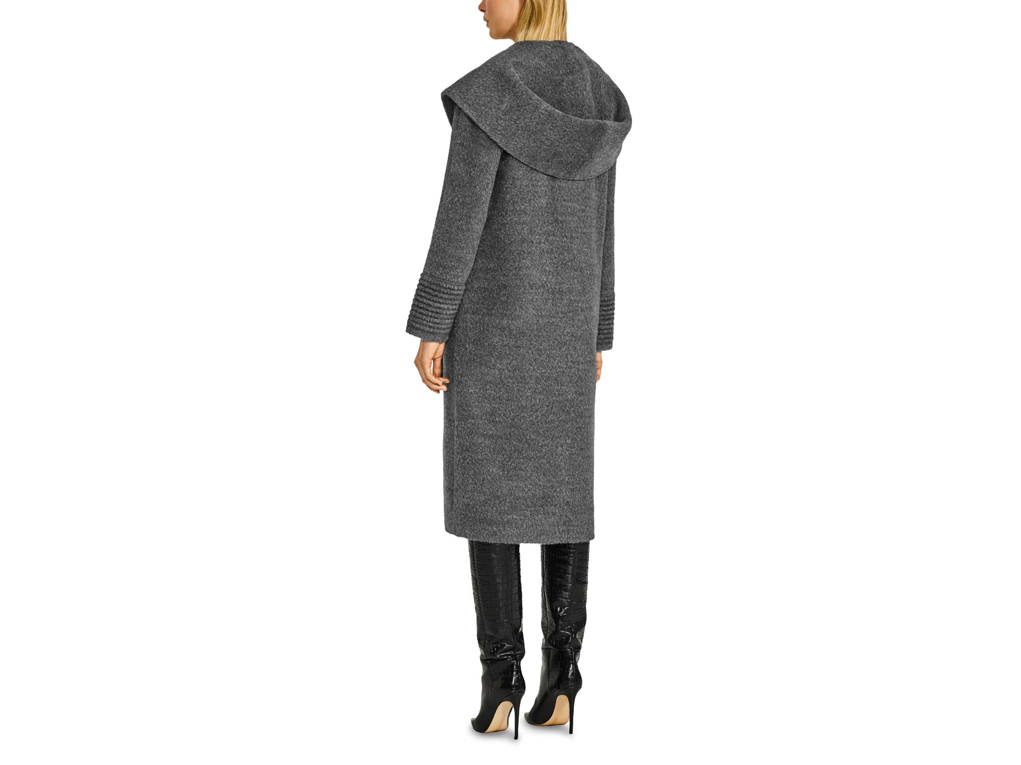 Bouclé Long Hooded Coat — Image 5