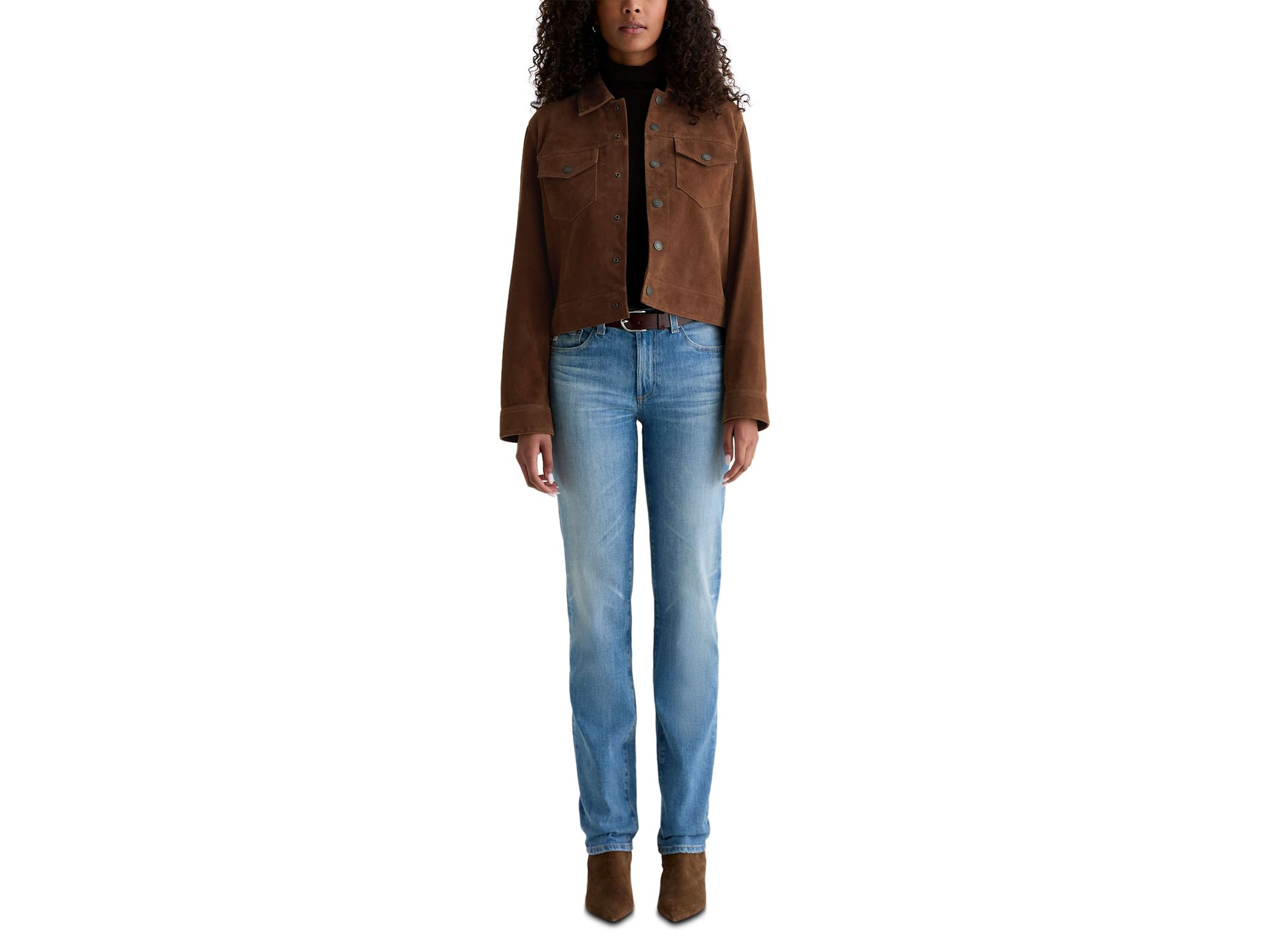 Fringed Suede Trucker Jacket — Image 6