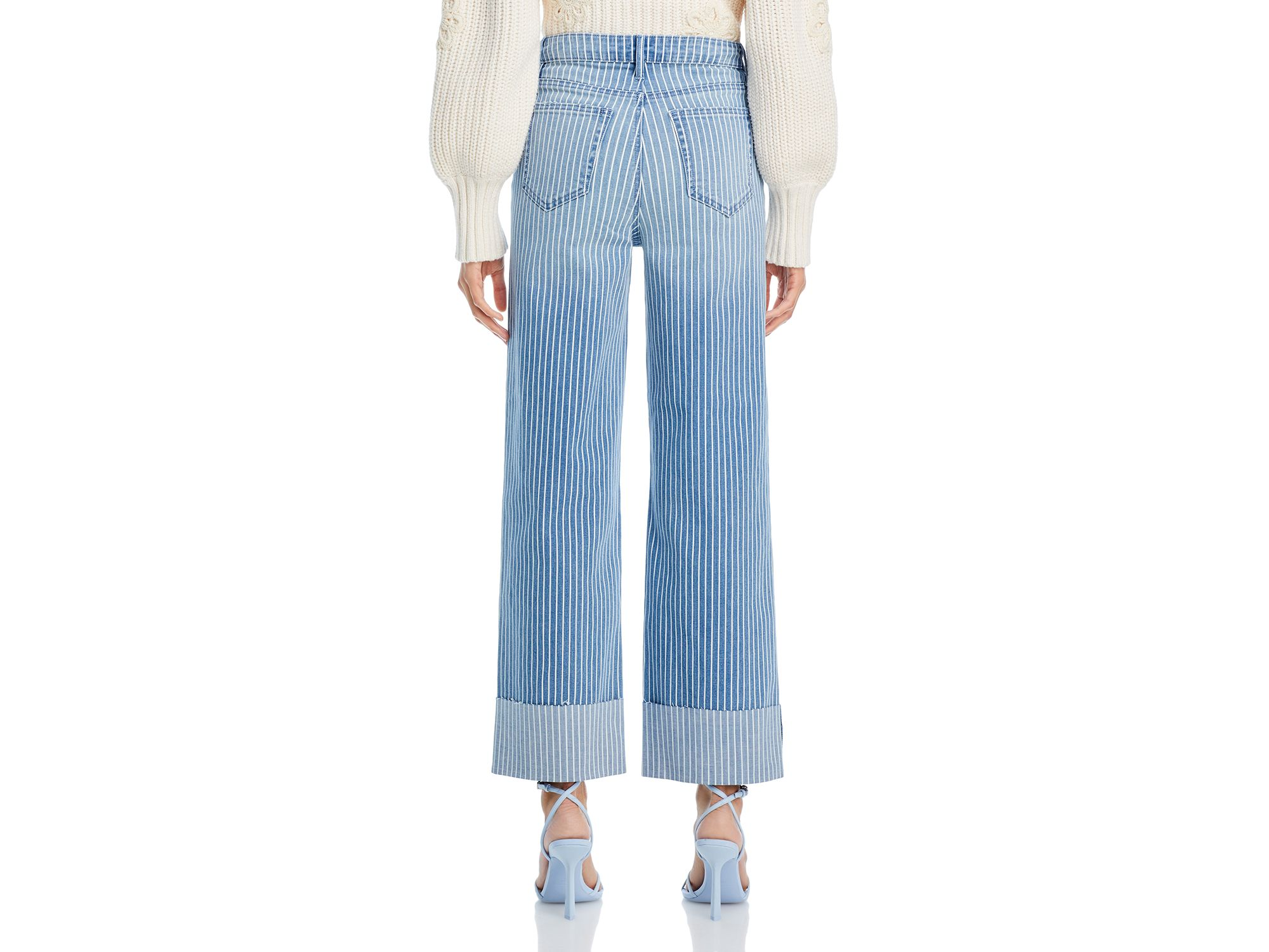 Striped Cuffed Dad Jeans in Medium Wash - Exclusive — Image 5