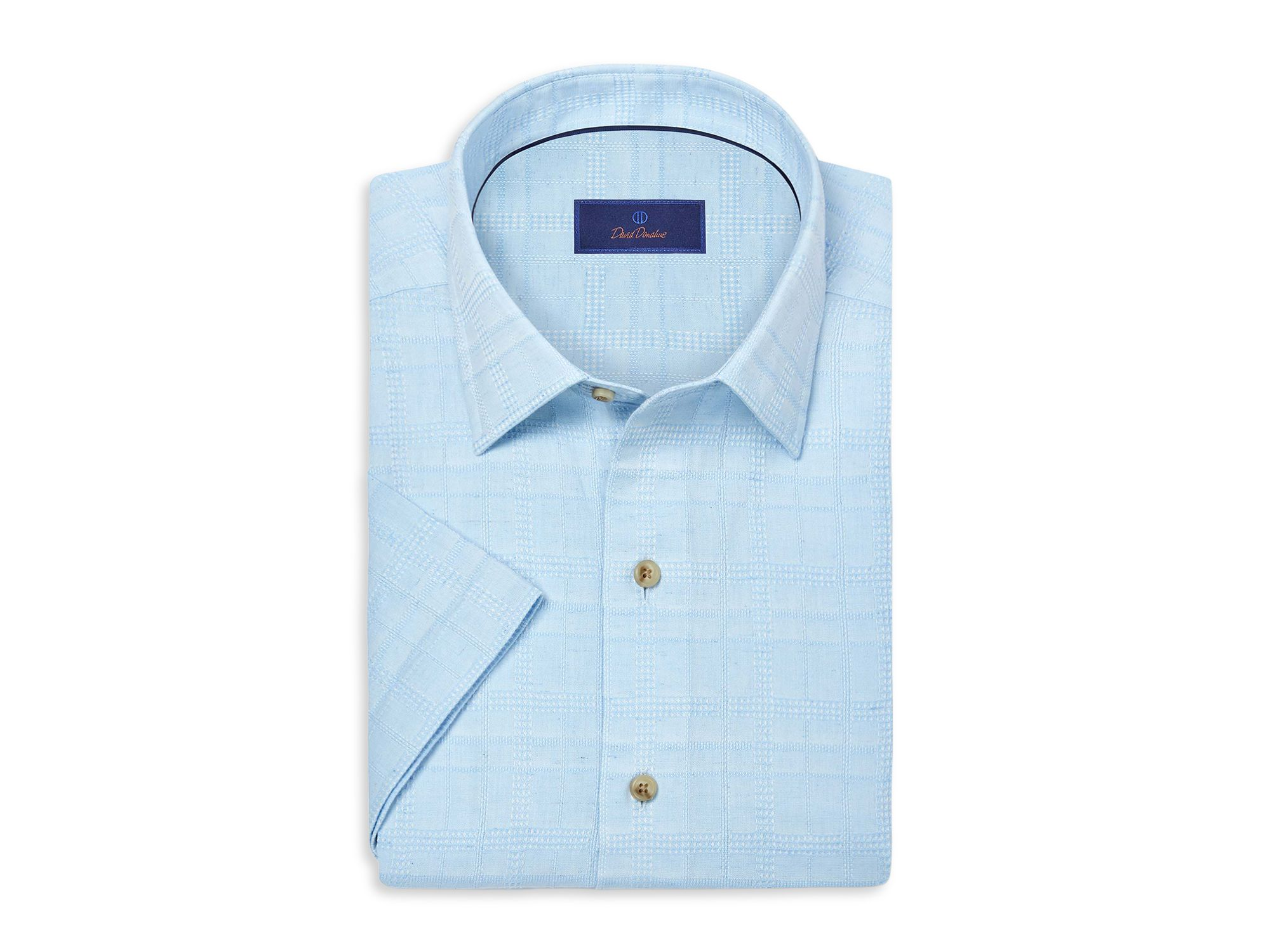 Cotton Linen Jacquard Short Sleeve Shirt — Image 4