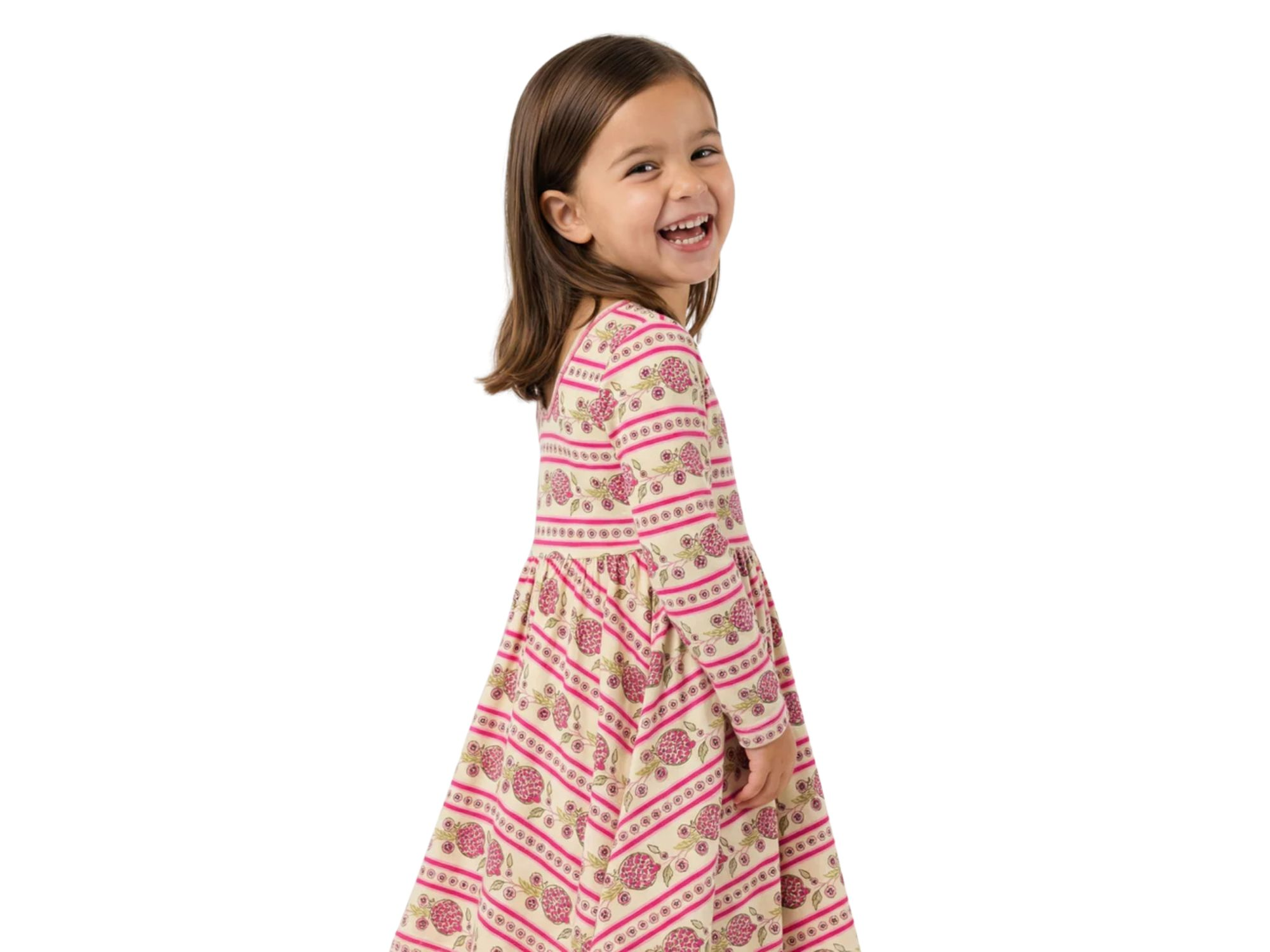 Girls' Pomegranate Soiree Bamboo Twirl Dress - Little Kid — Image 5