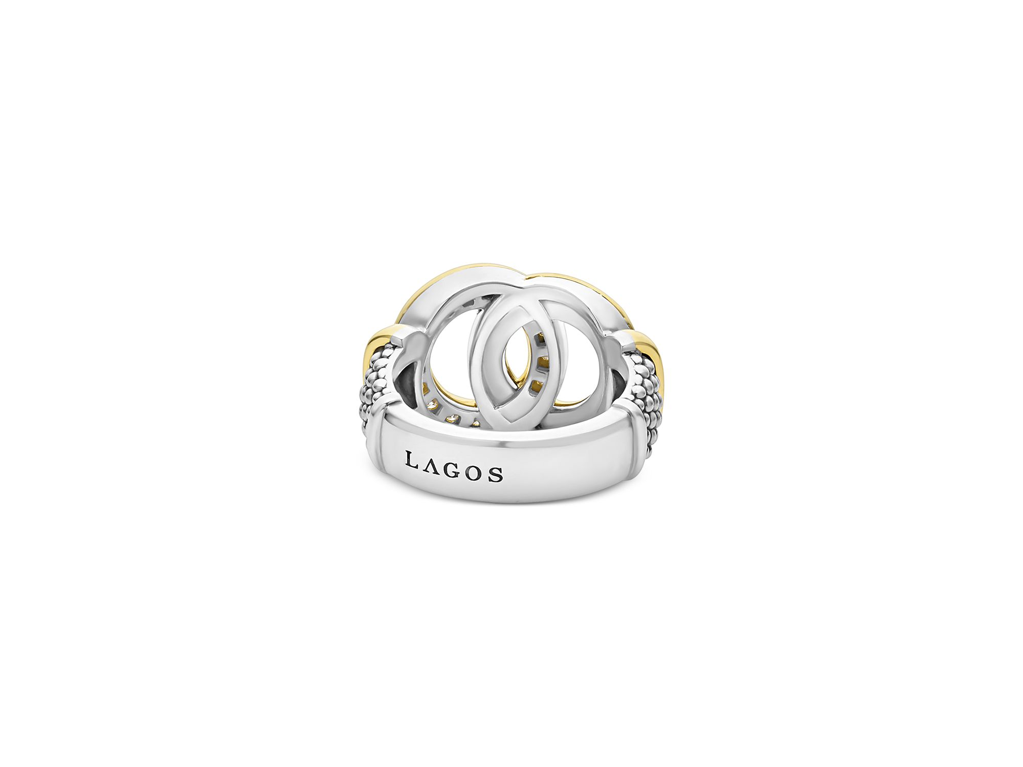 Two Tone Interlocking Diamond Statement Ring, 0.34 tcw — Image 5