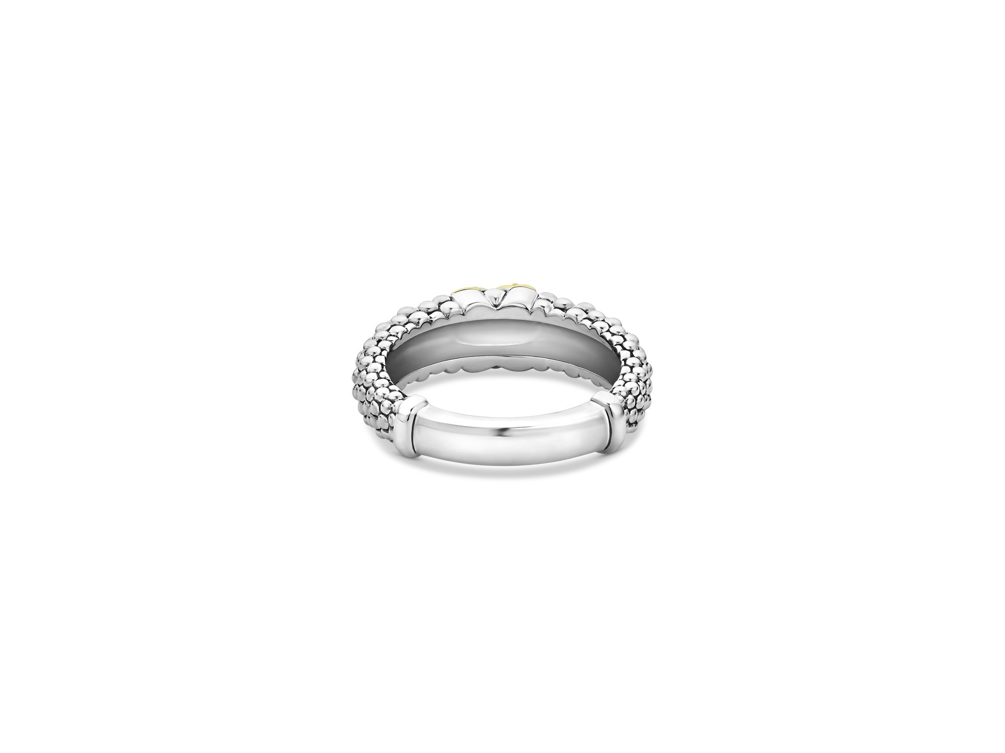 18K Green Gold & Sterling Silver Embrace Collection Diamond Caviar Ring — Image 9