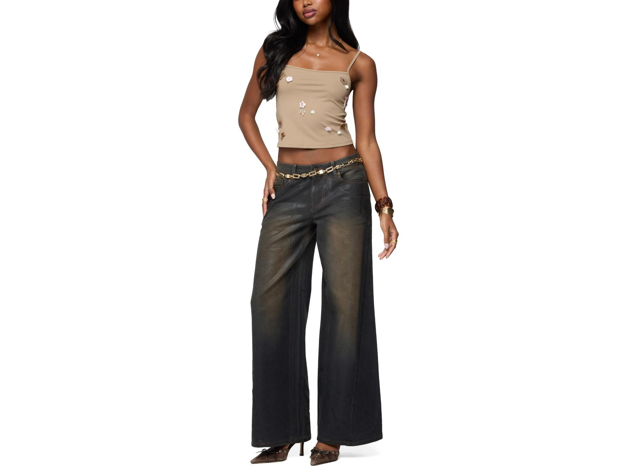 Malia Flower Applique Tank Top — Image 5
