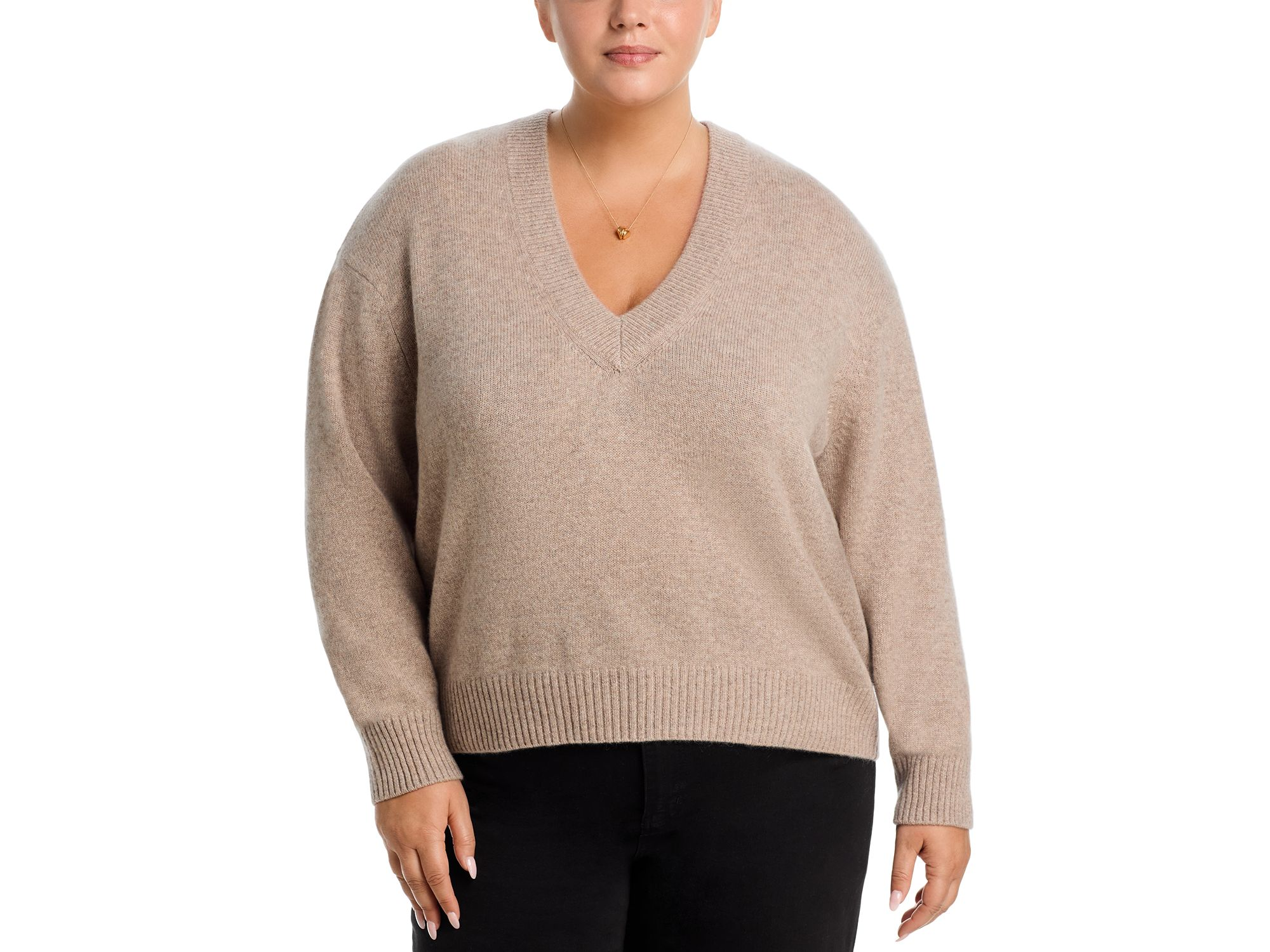 100% Cashmere Drop Shoulder V Neck Sweater - Exclusive — Image 5