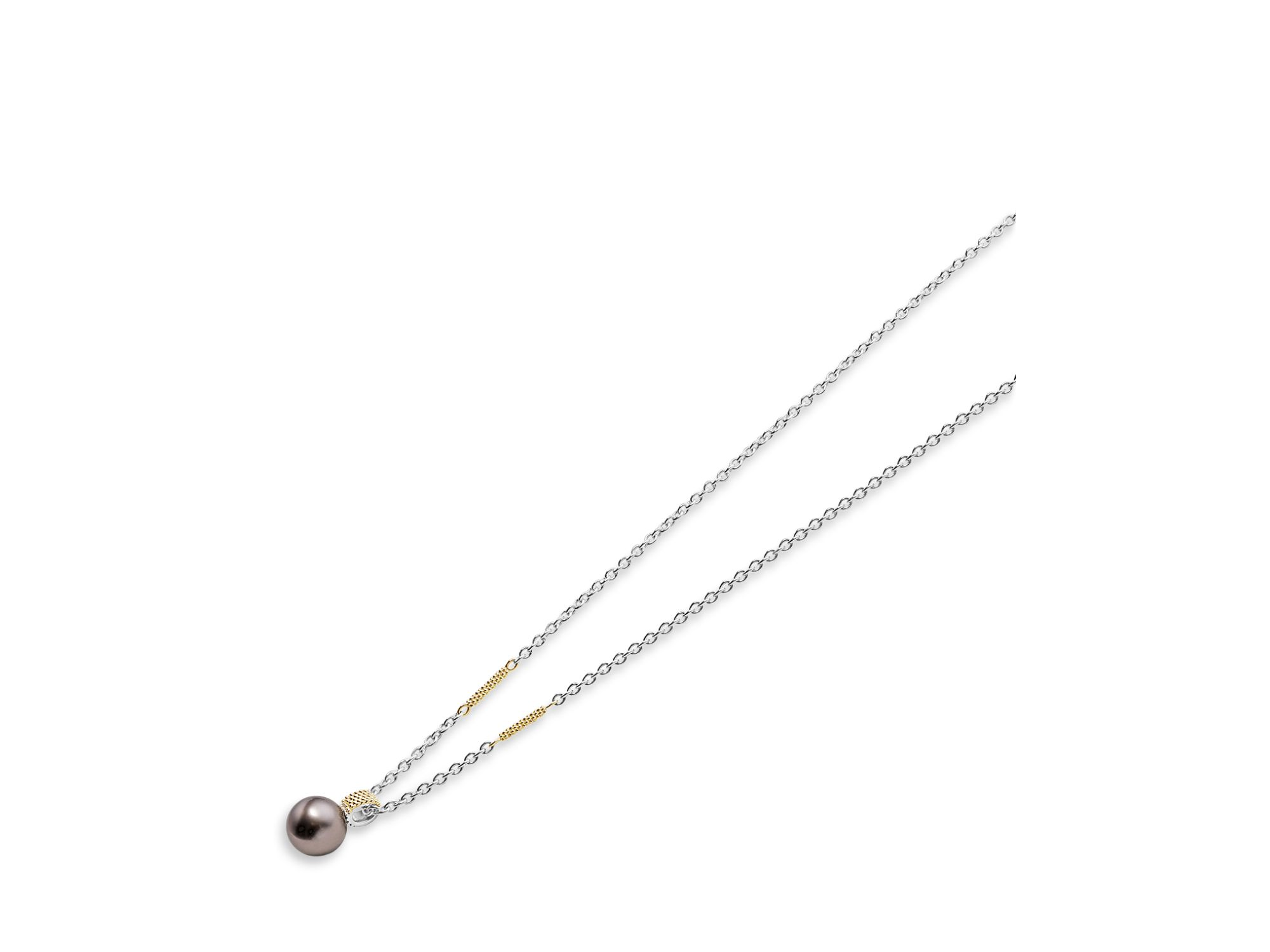 18K Yellow Gold & Sterling Silver Luna Pearl Pendant Necklace, 16-18" — Image 3