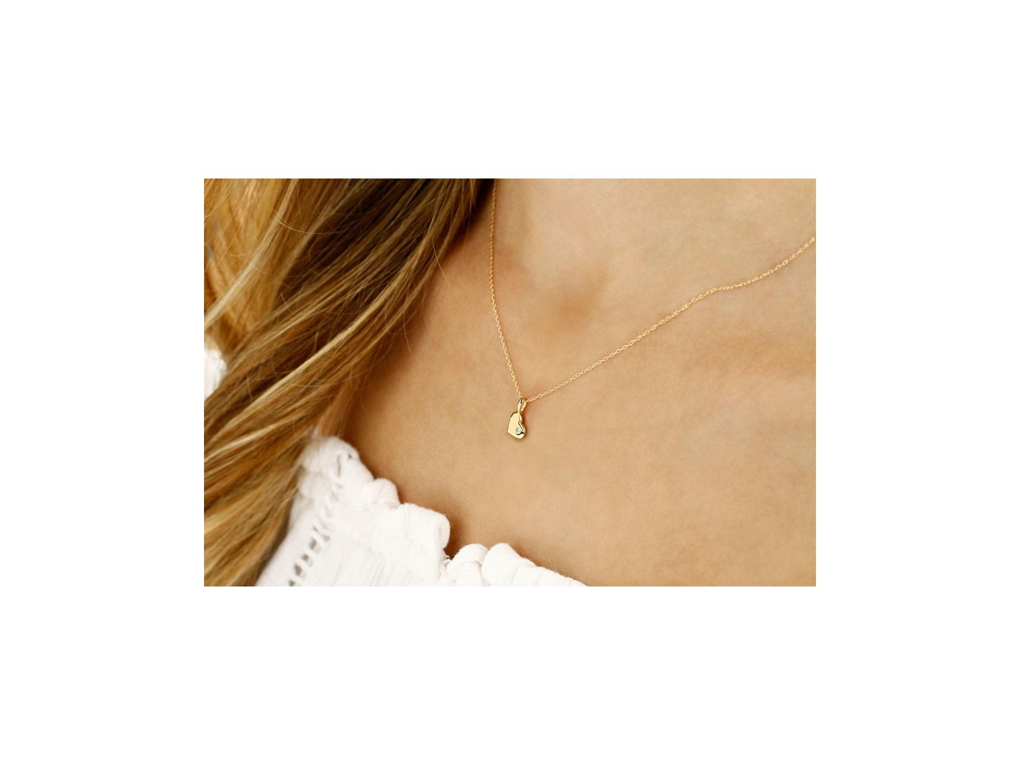 14K Yellow Gold Heart Pendant Necklace, 18" - Exclusive — Image 3