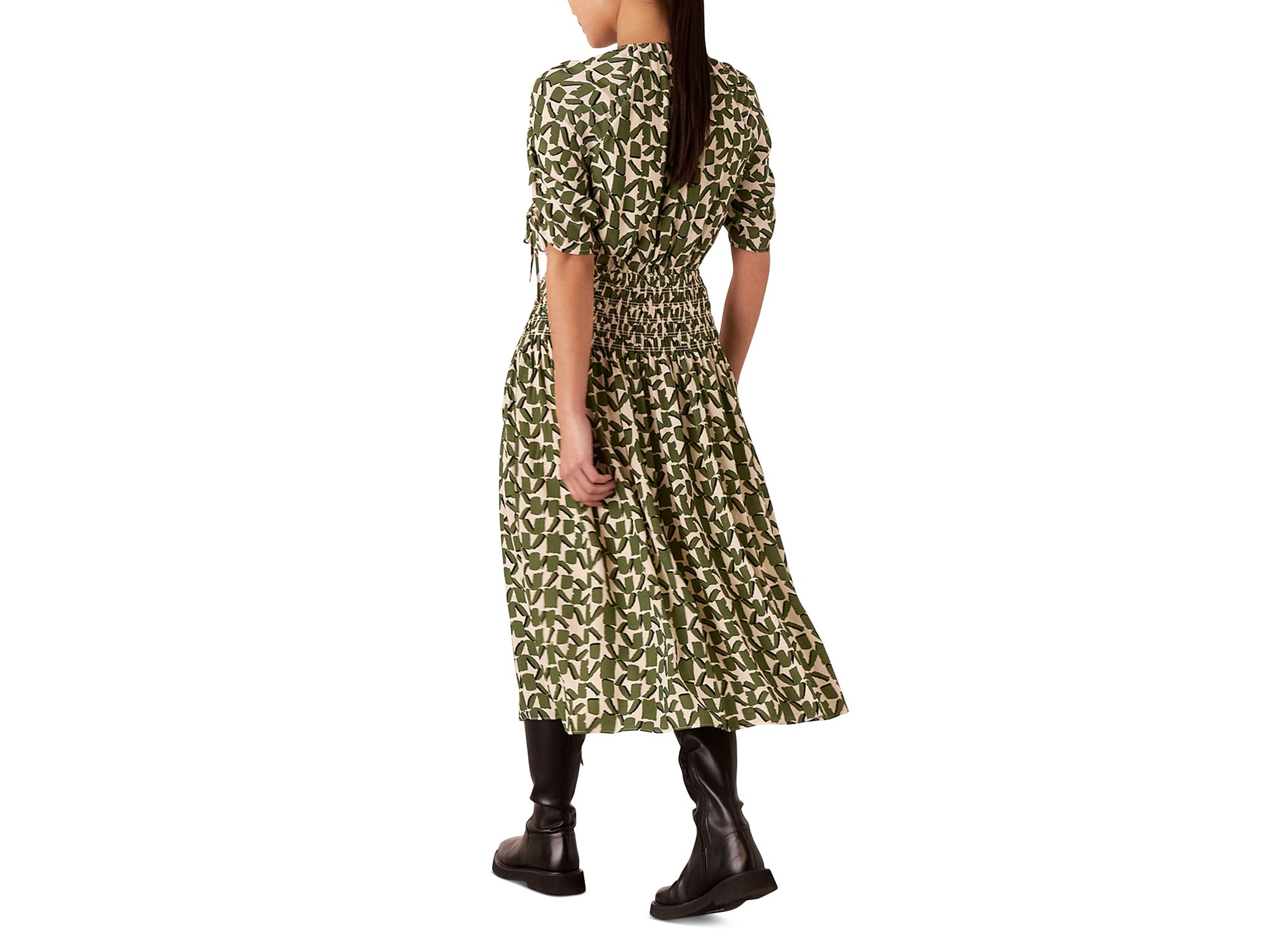 Petites Abstract Squares Midi Dress — Image 5
