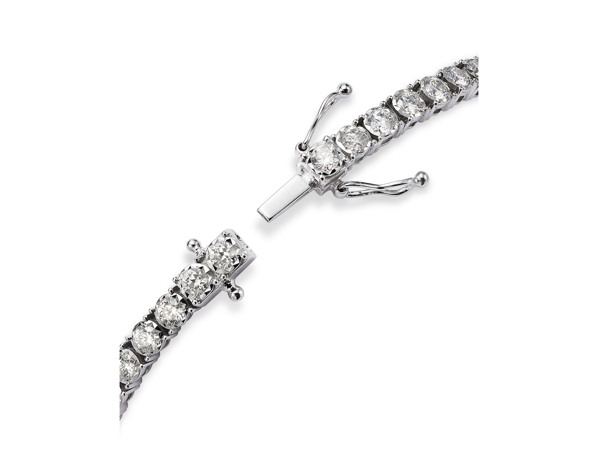 Diamond Tennis Bracelet in 14K White Gold, 4.0 tcw — Image 3