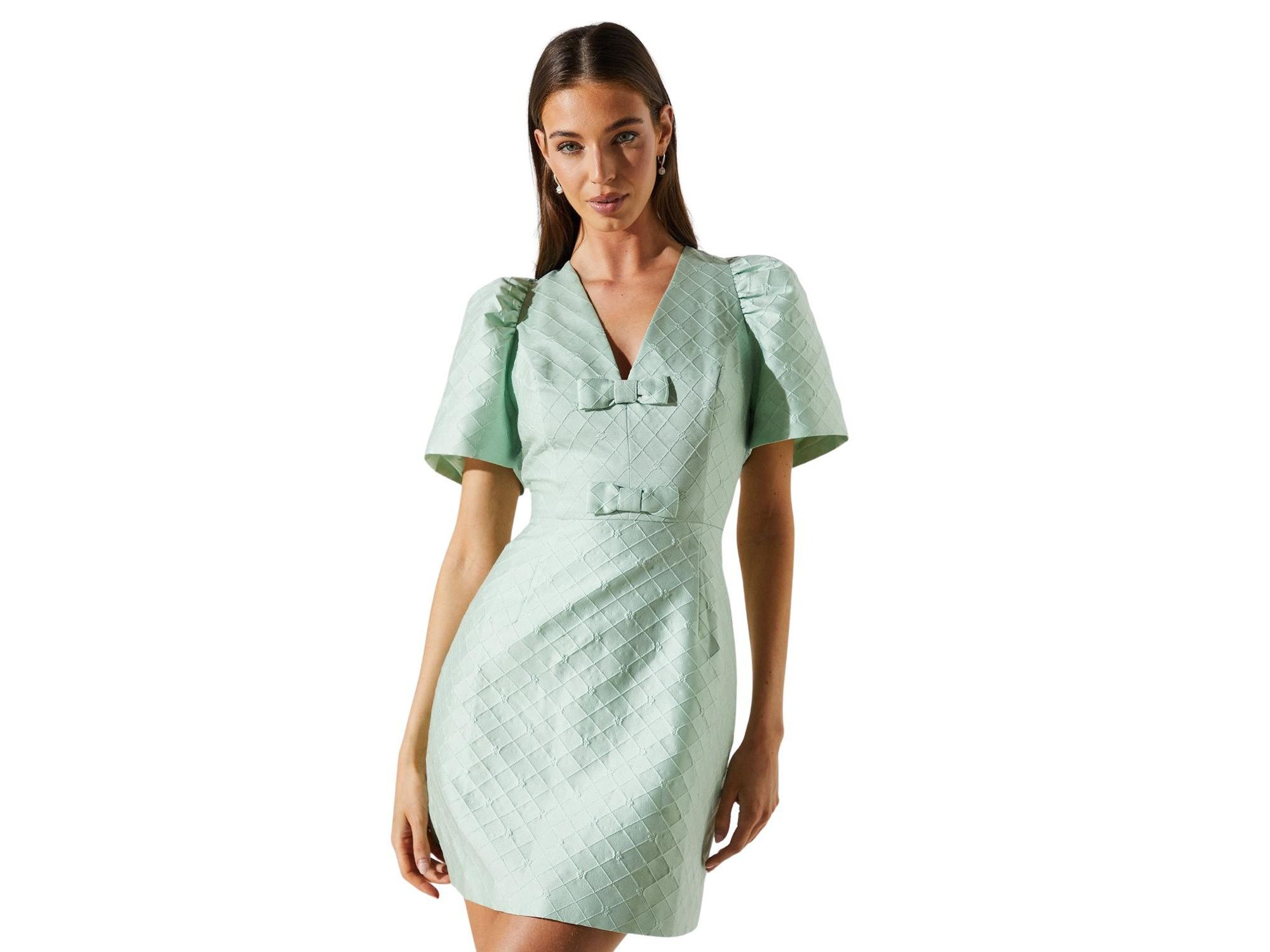 Jacquard Bow Mini Dress — Image 4