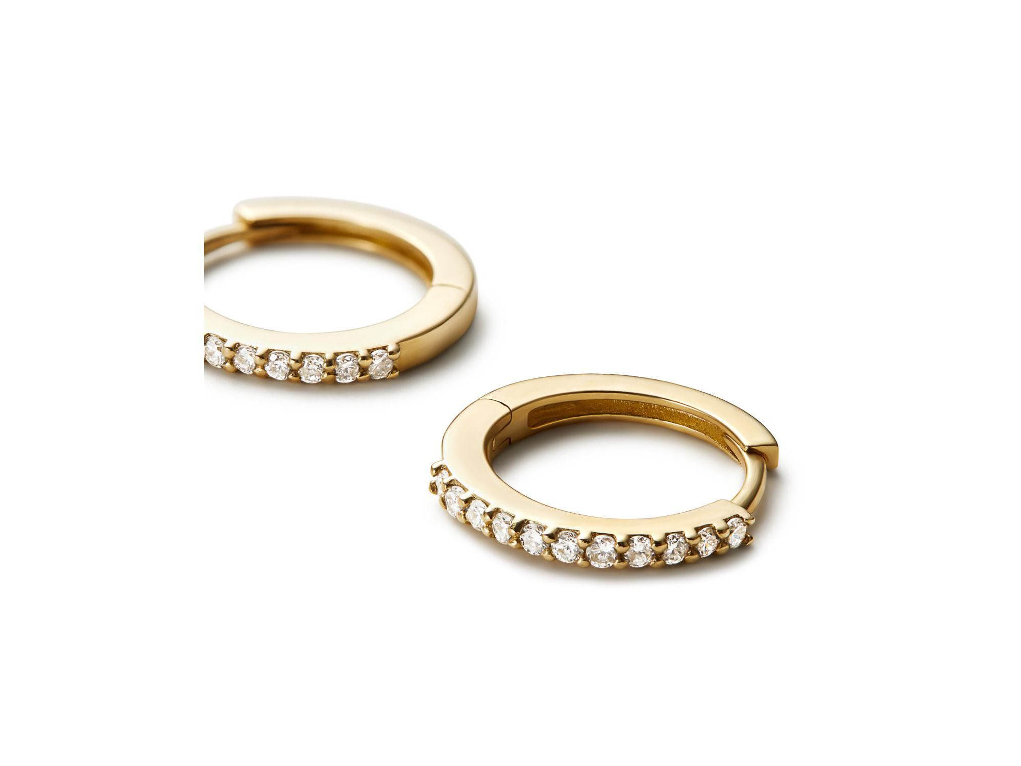 10K Gold Lab Grown Diamond Huggie Hoops — Image 5