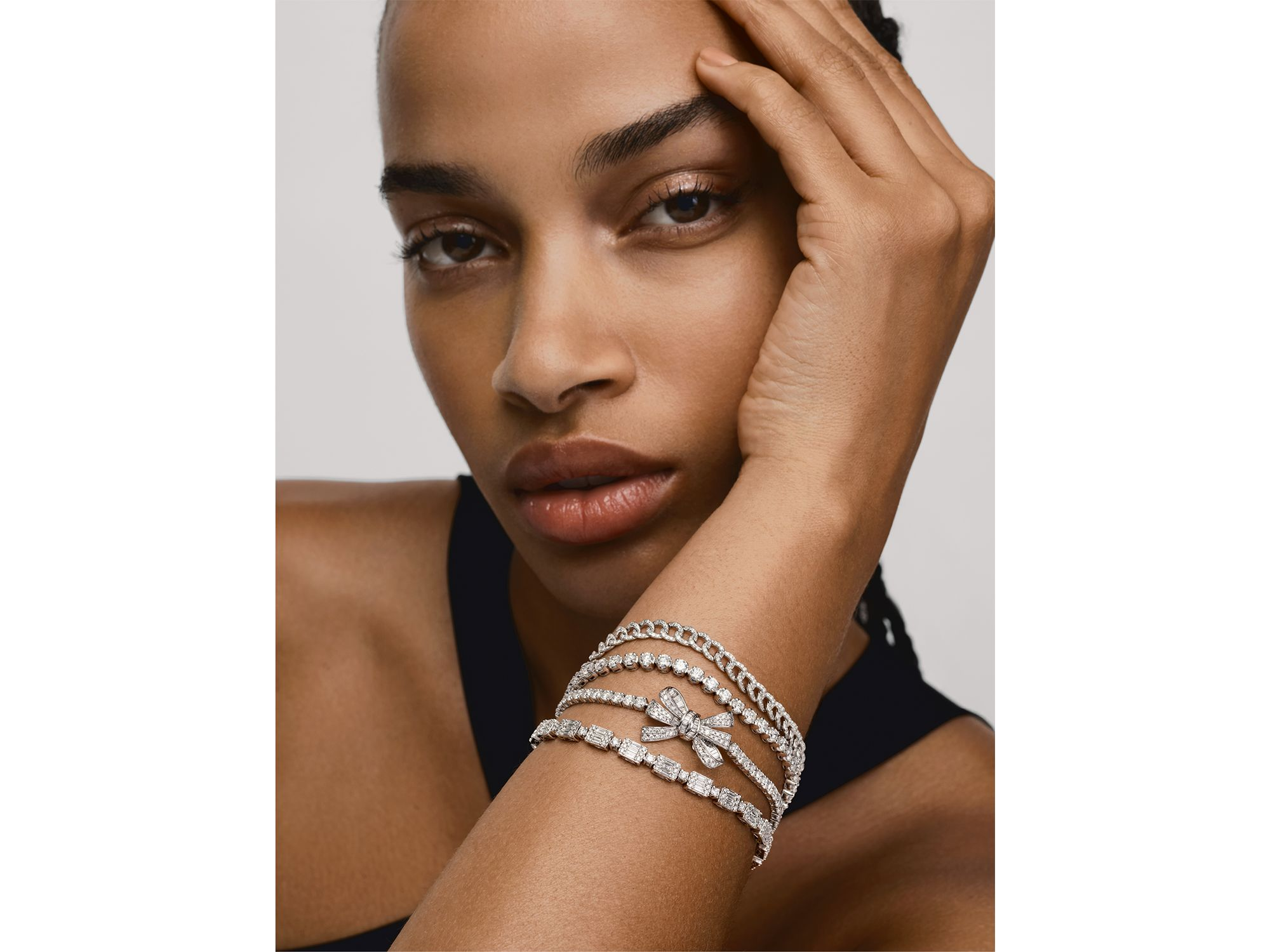 Diamond Bow Tennis Bracelet in 14K White Gold, 5.00 tcw — Image 4
