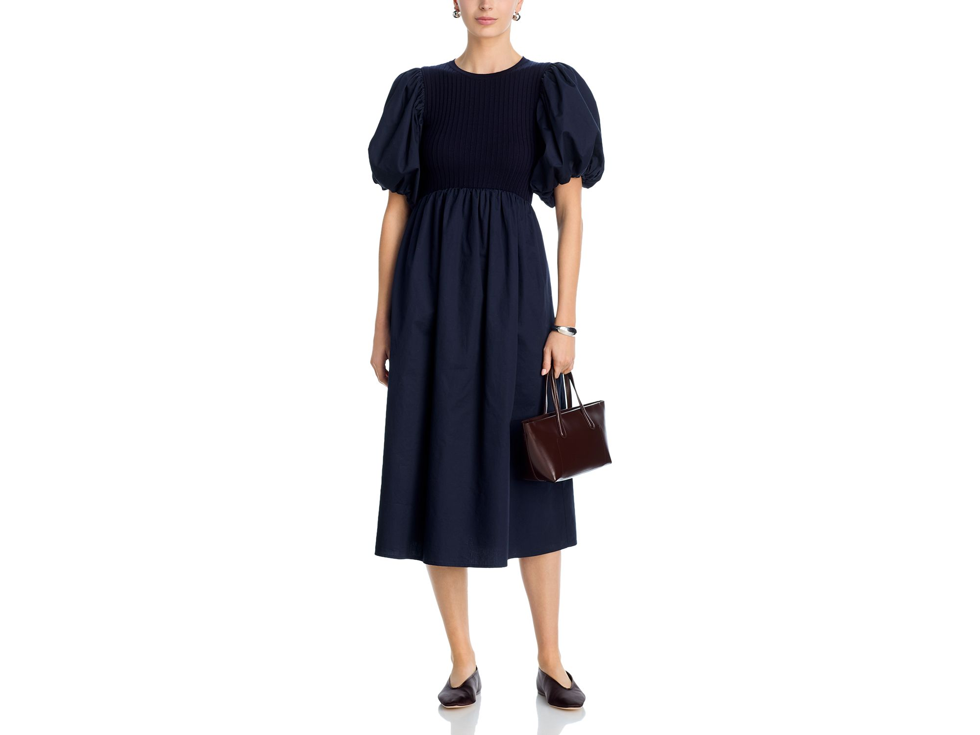 Puffed Sleeve Midi Dress — Image 3