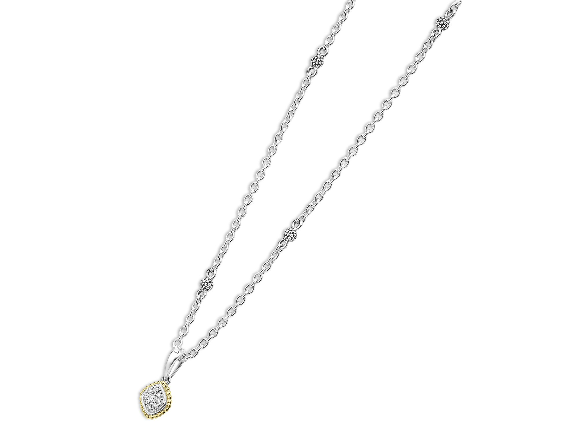 18K Yellow Gold & Sterling Silver Rittenhouse Diamond Cluster Pendant Necklace, 16-18" — Image 3