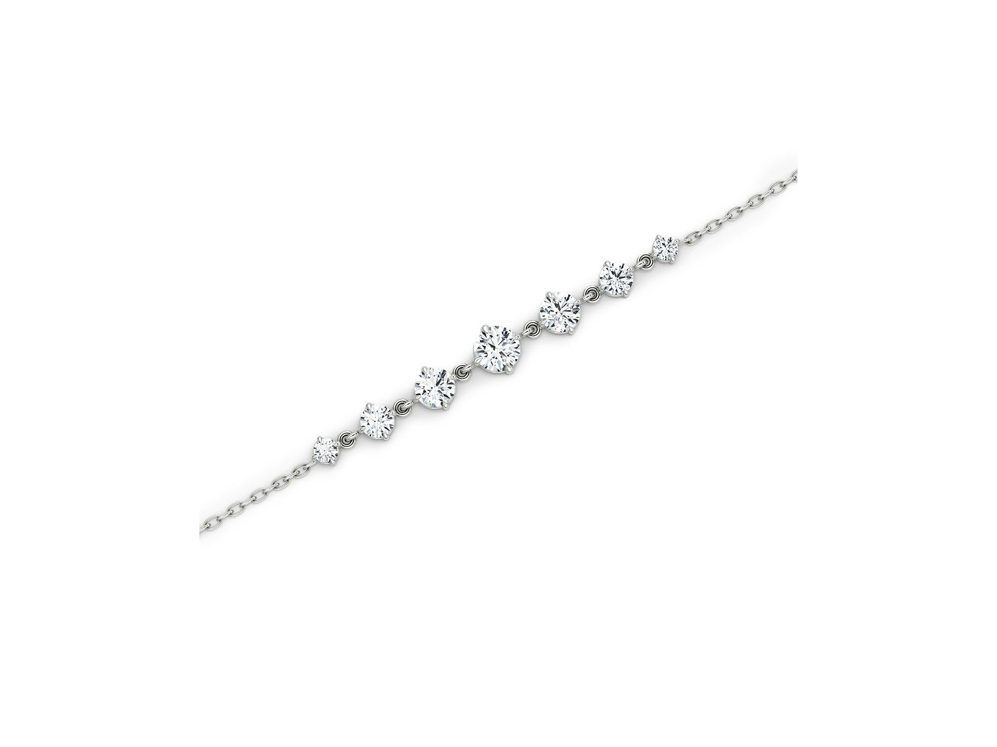 Linked Lab-Grown Diamond Tennis Bracelet in 14K White Gold and Gold, .85ctw Round Brilliant Lab Grown Diamonds — Image 5