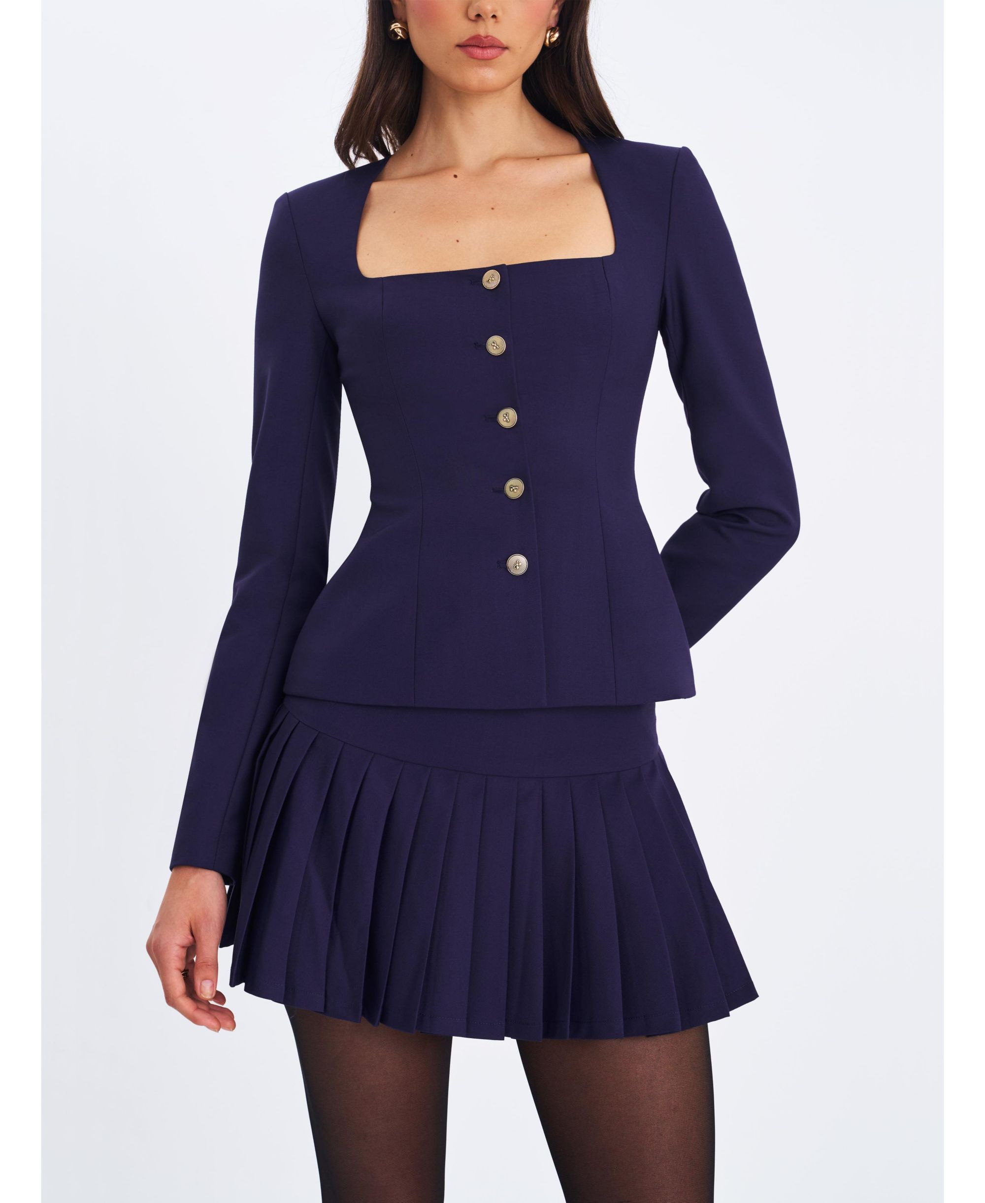 Skylar Pleated A-Line Mini Skirt — Image 4