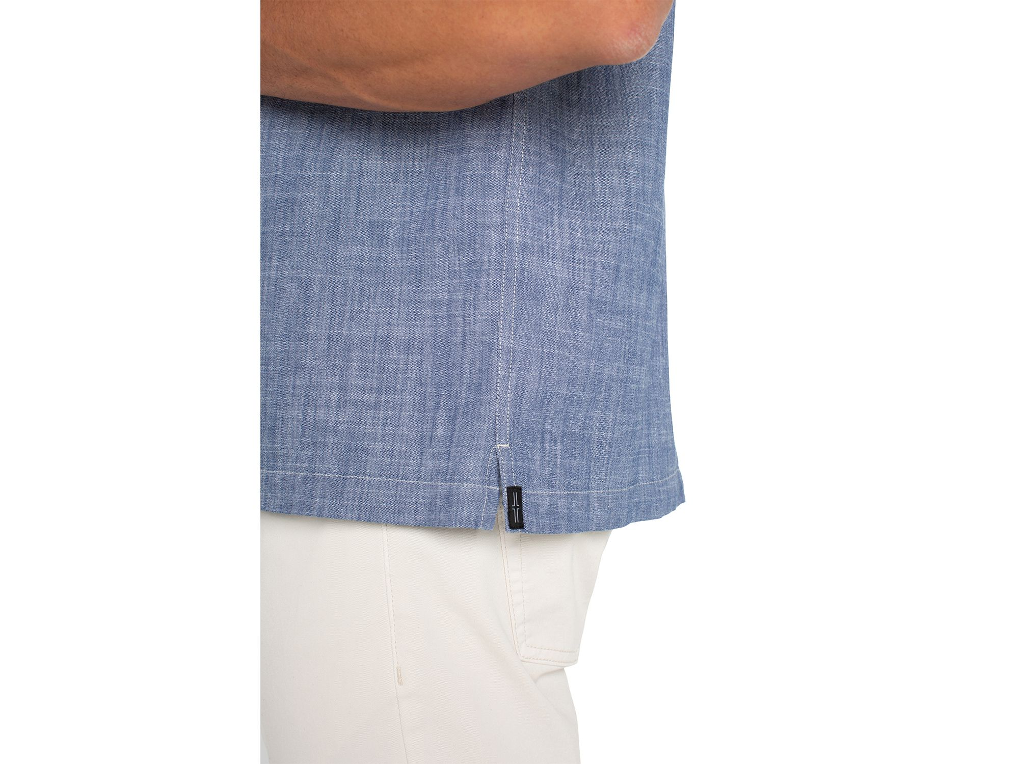 Short Sleeve Button Up Chambray Shirt — Image 3