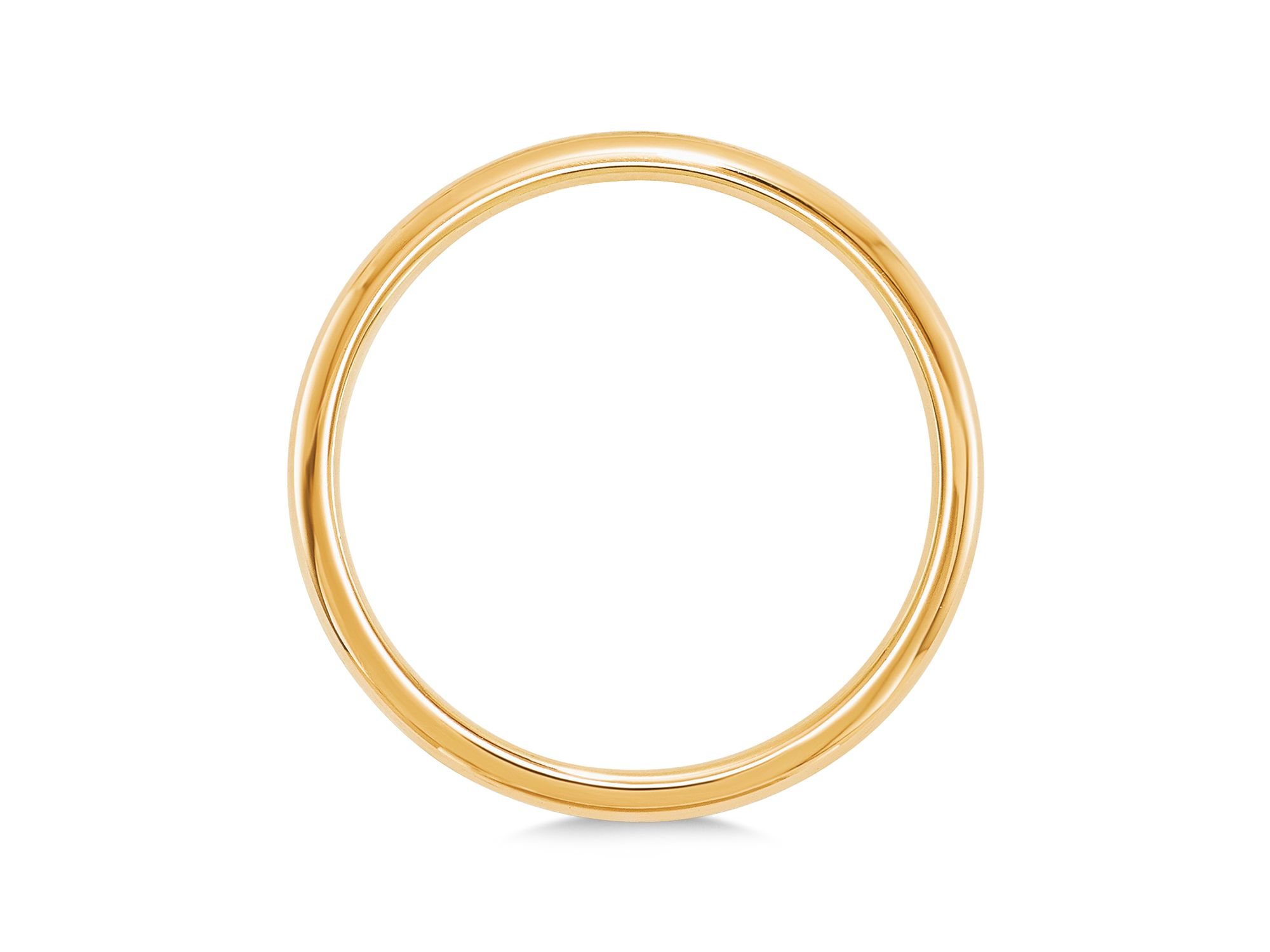 Men's 2mm Comfort Fit Band Ring in 14K Yellow Gold — Image 3