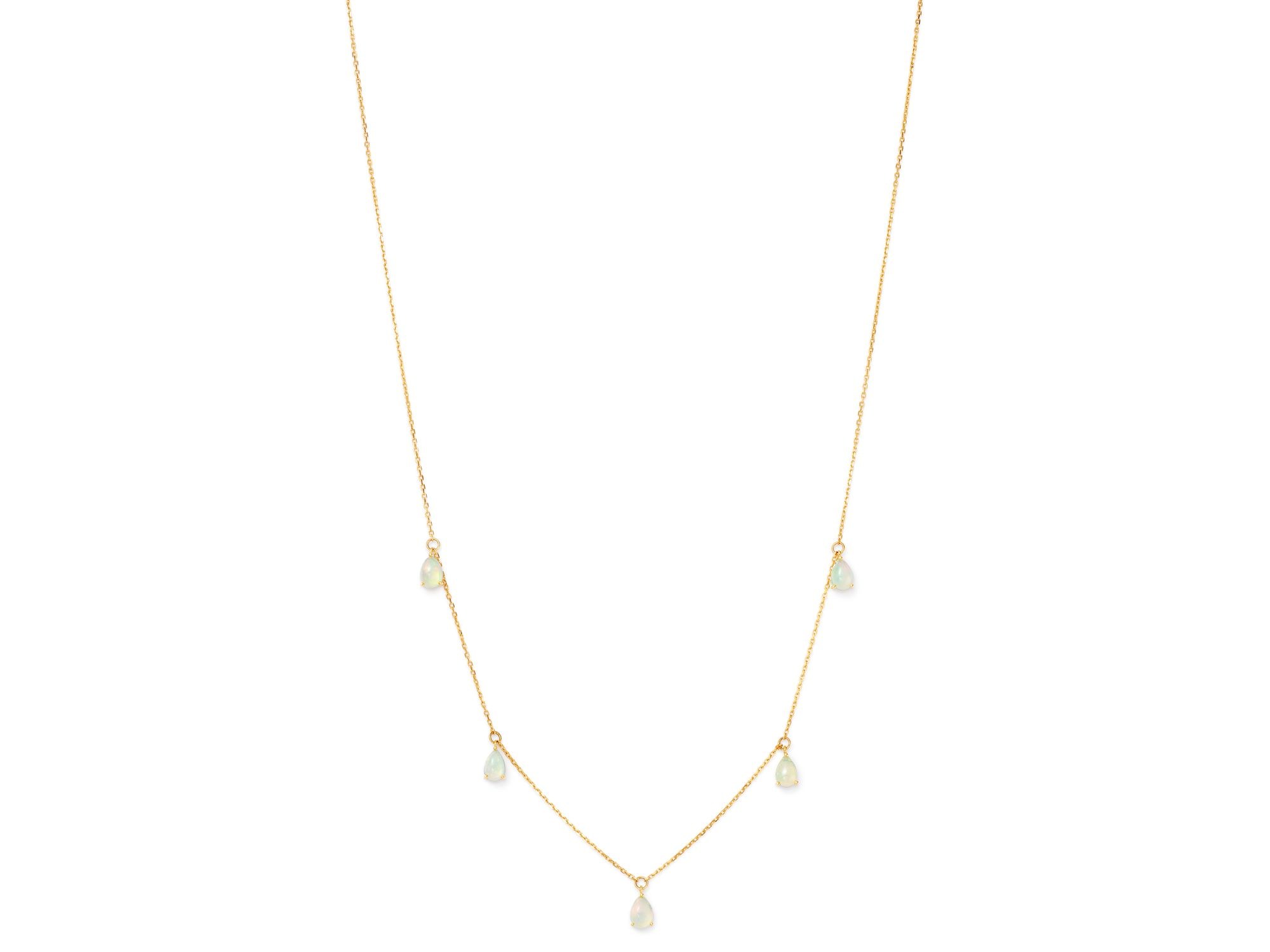 Opal Droplet Necklace in 14K Yellow Gold, 18" — Image 3