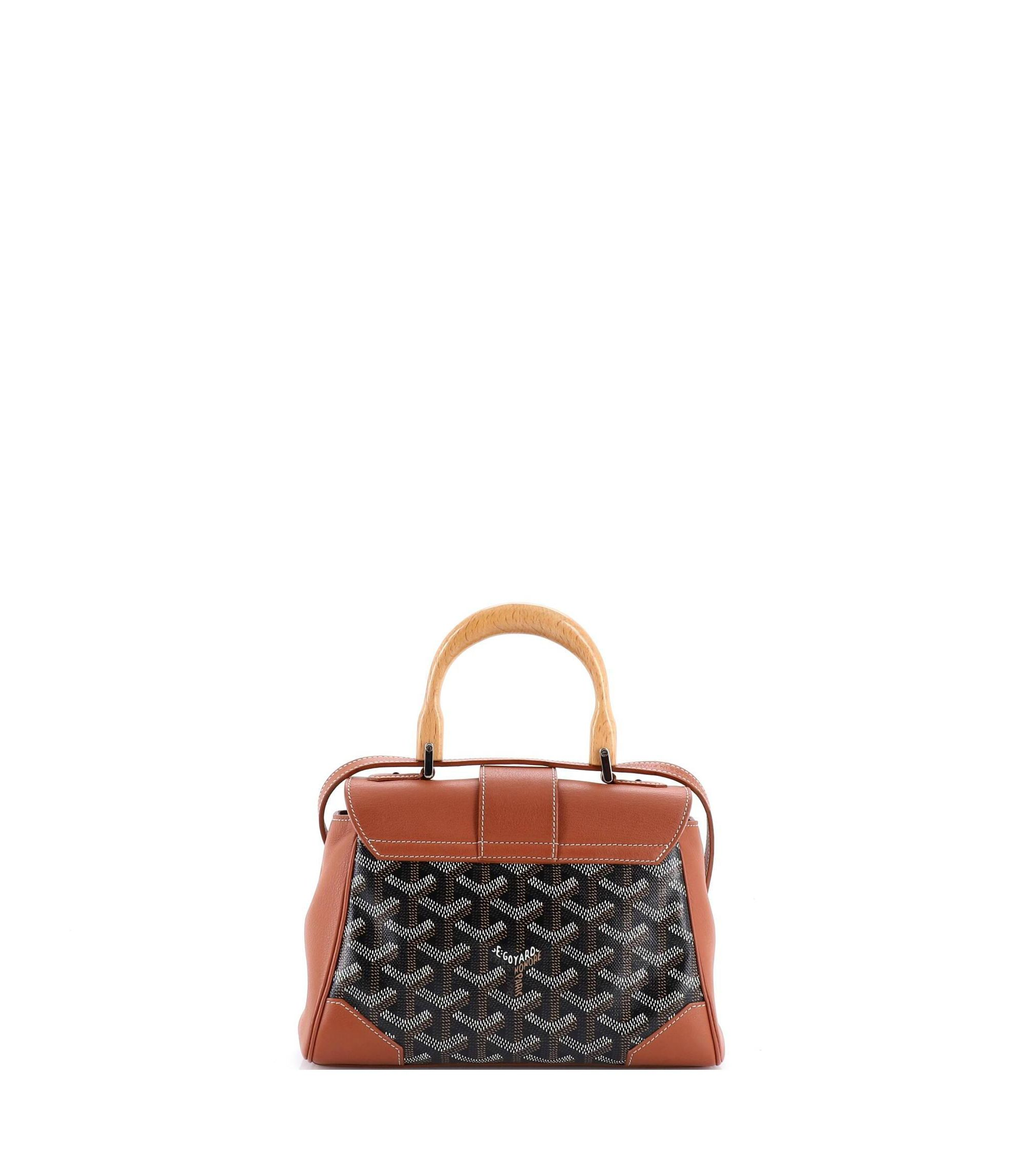 Mini Saigon Top Handle Bag Coated Canvas with Leather — Image 6
