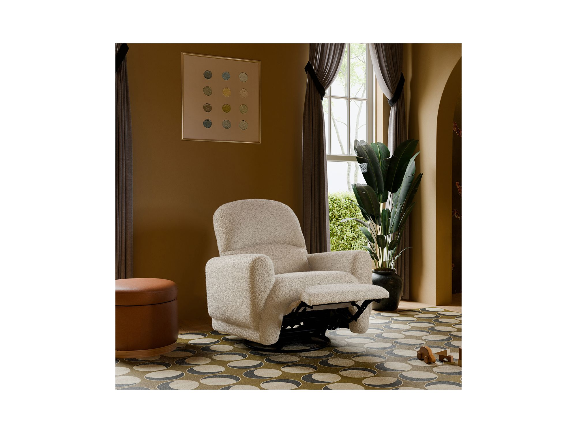 Rainbow Recliner and Swivel Glider in Teddy Loop — Image 7