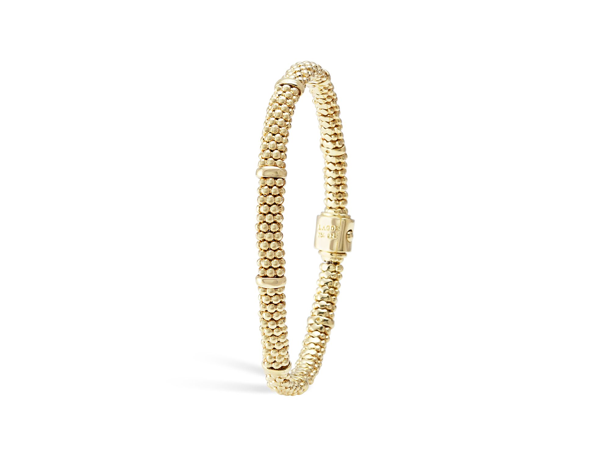 Caviar Gold Collection 18K Gold Caviar Beaded Station Bracelet — Image 6