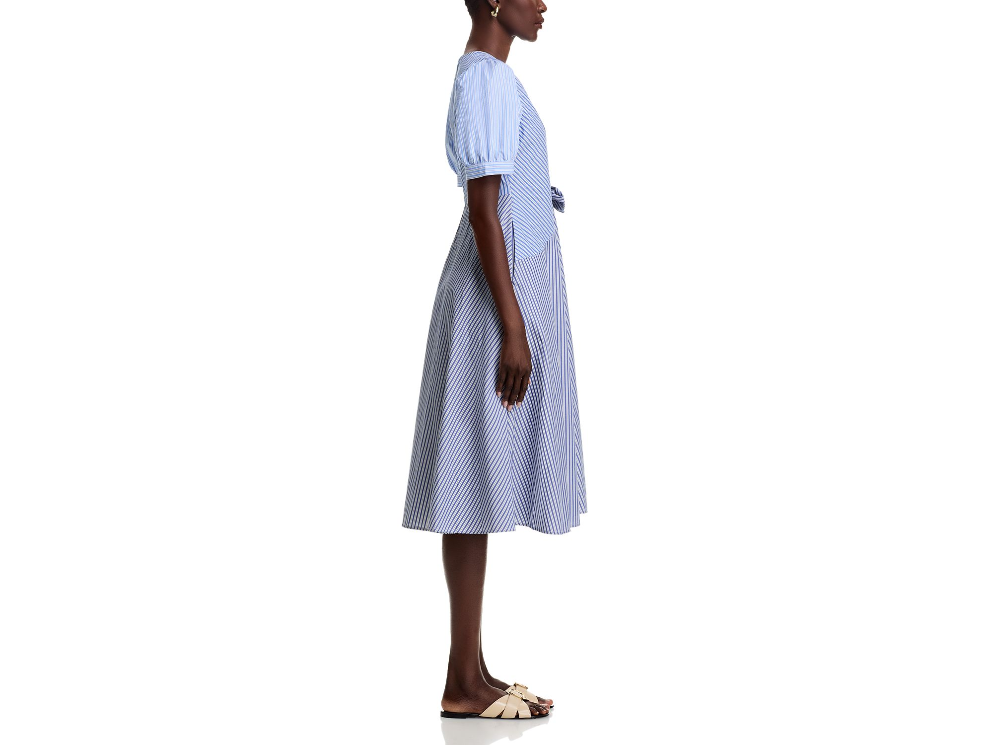 Striped Side Tie Short Sleeve Dress — Image 5