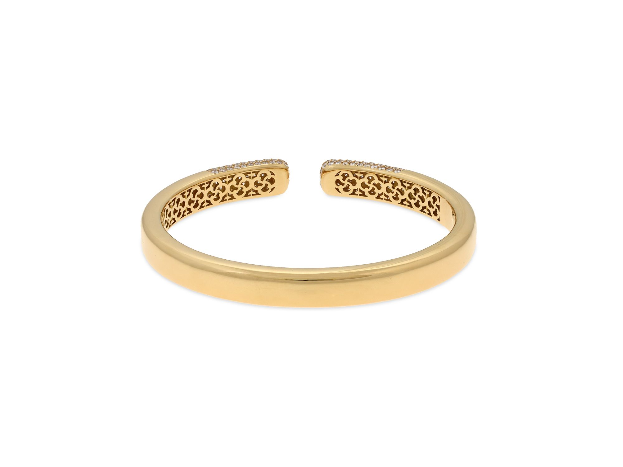 18K Yellow Gold Pave Diamond Bangle Bracelet - Exclusive — Image 3