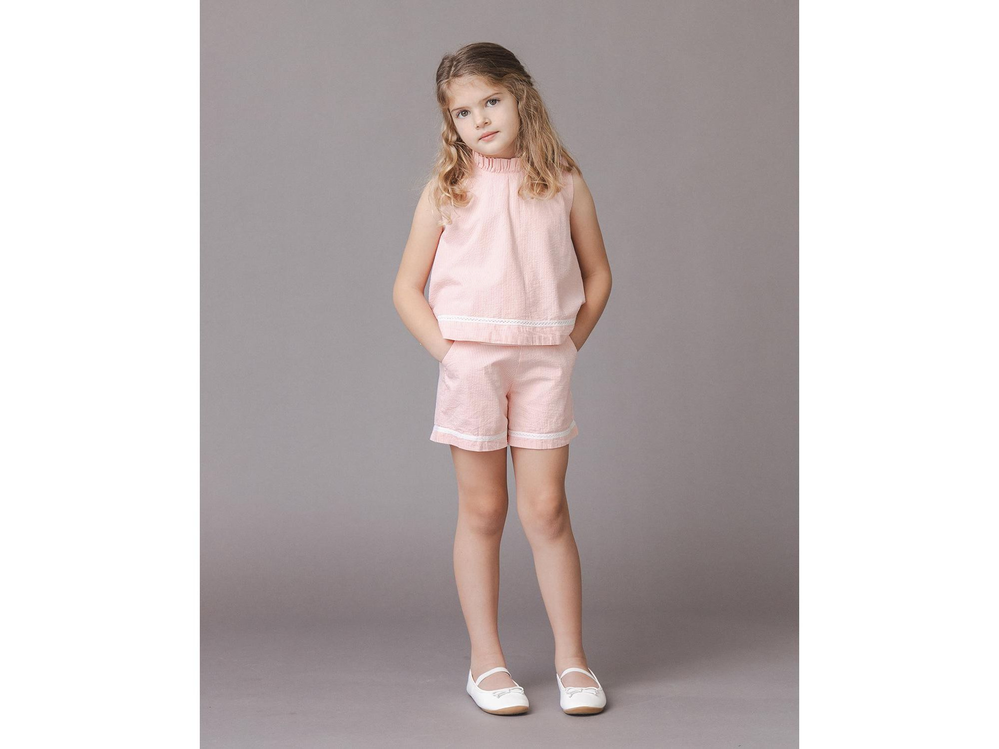 Girls' Organic Ruffle Neck Seersucker Top - Little Kid, Big Kid — Image 4