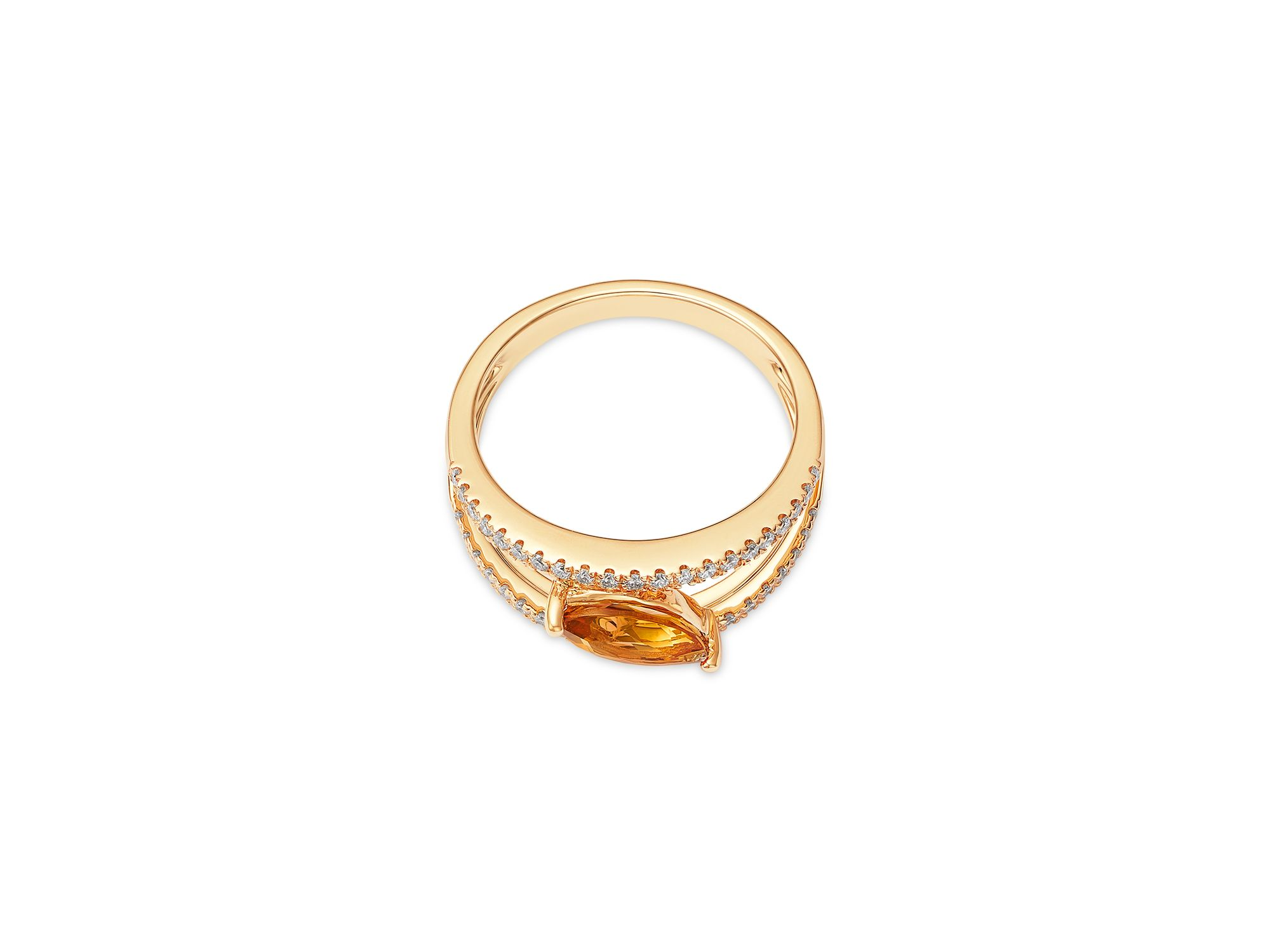Citrine & Diamond Ring in 14K Yellow Gold — Image 3