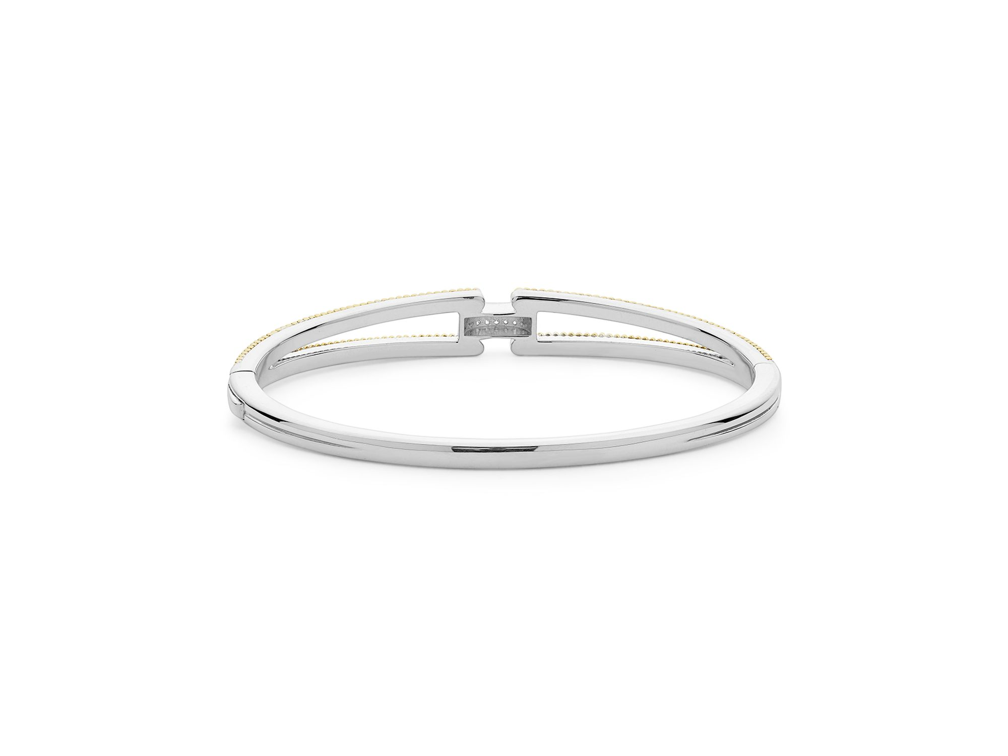 18K Yellow Gold & Sterling Caviar Lux Clip Diamond Pavé Bangle Bracelet - Exclusive — Image 7