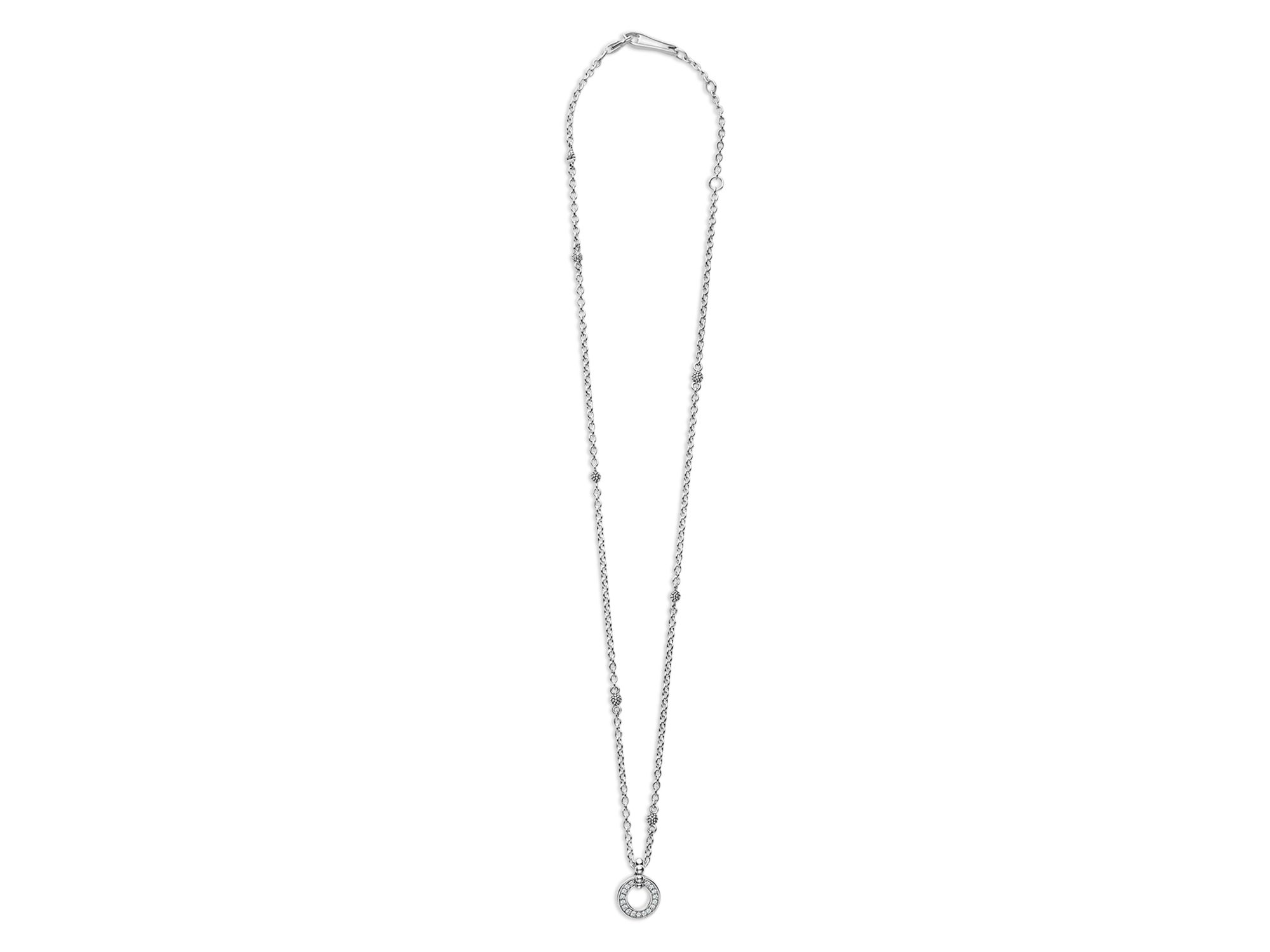Sterling Caviar Spark Diamond Pendant Necklace, 18" — Image 5