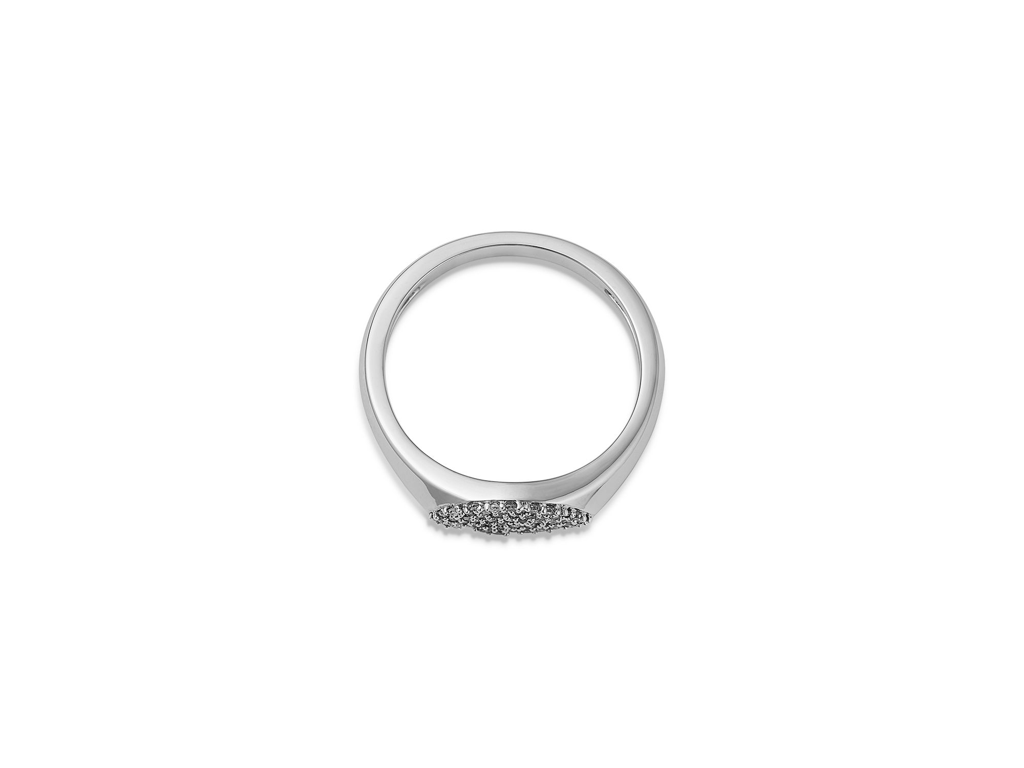 Diamond Pavé Pinky Ring in 14K White Gold, 0.10 tcw — Image 3