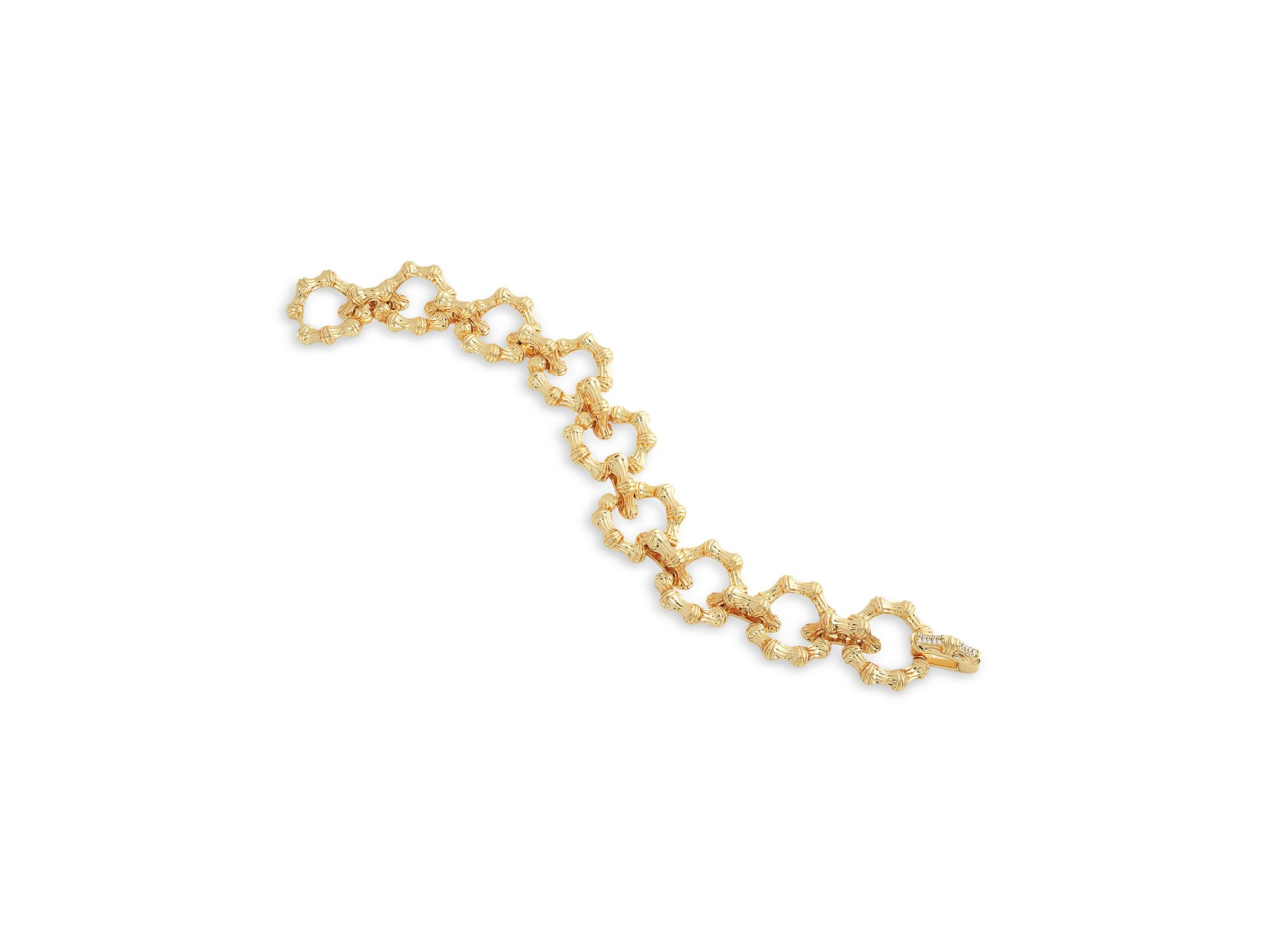 Sculpted Bamboo Chain Bracelet in 18K Gold Plated — Image 4