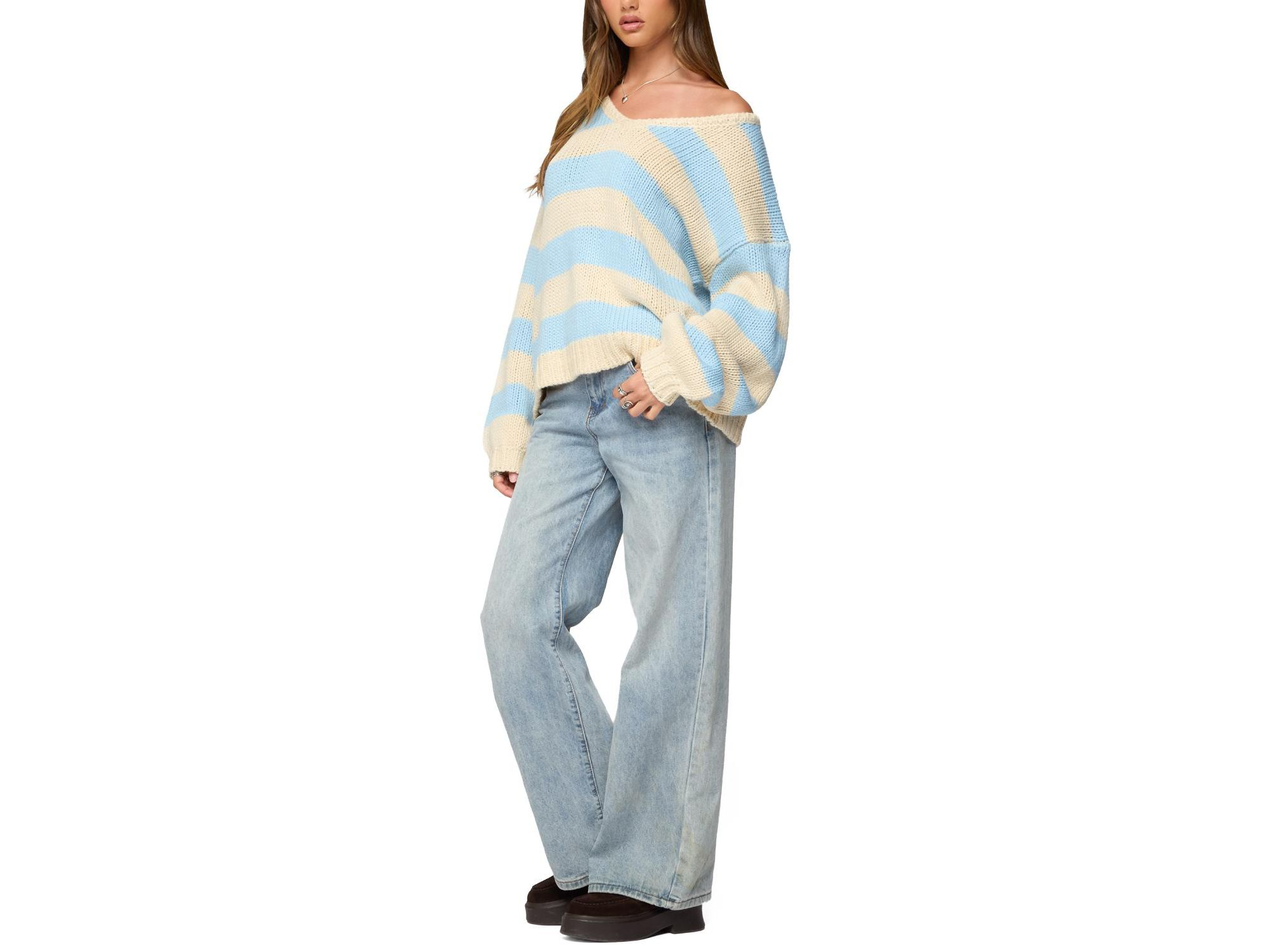 Tracie Striped Oversized Sweater — Image 5