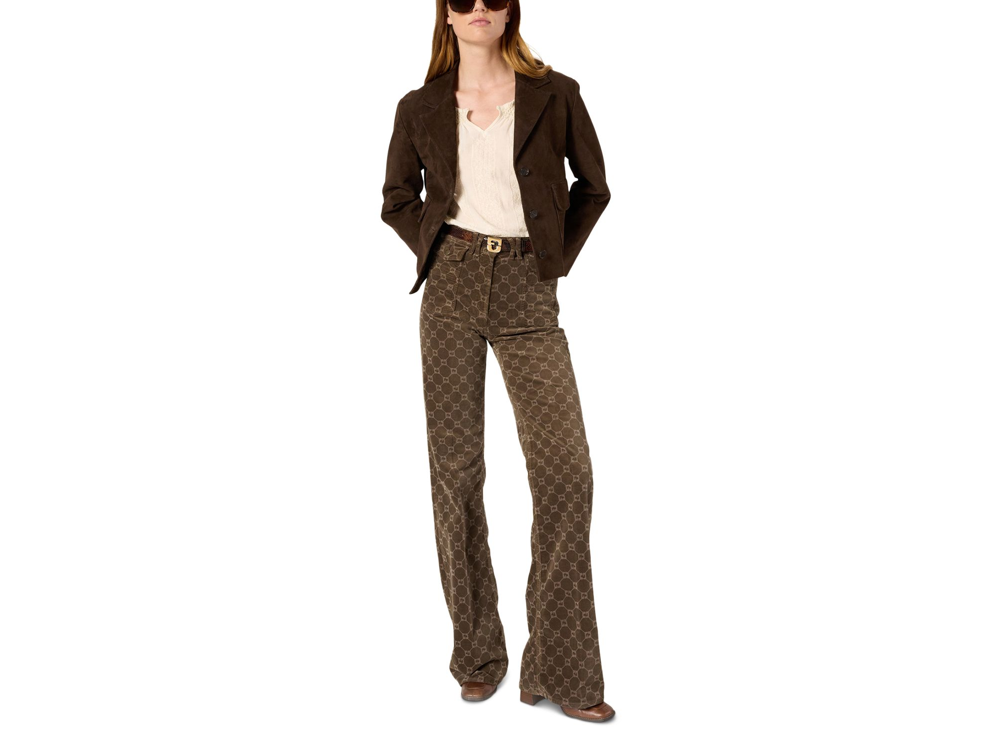 Anna High Rise Flare Leg Jeans in Coffee — Image 5