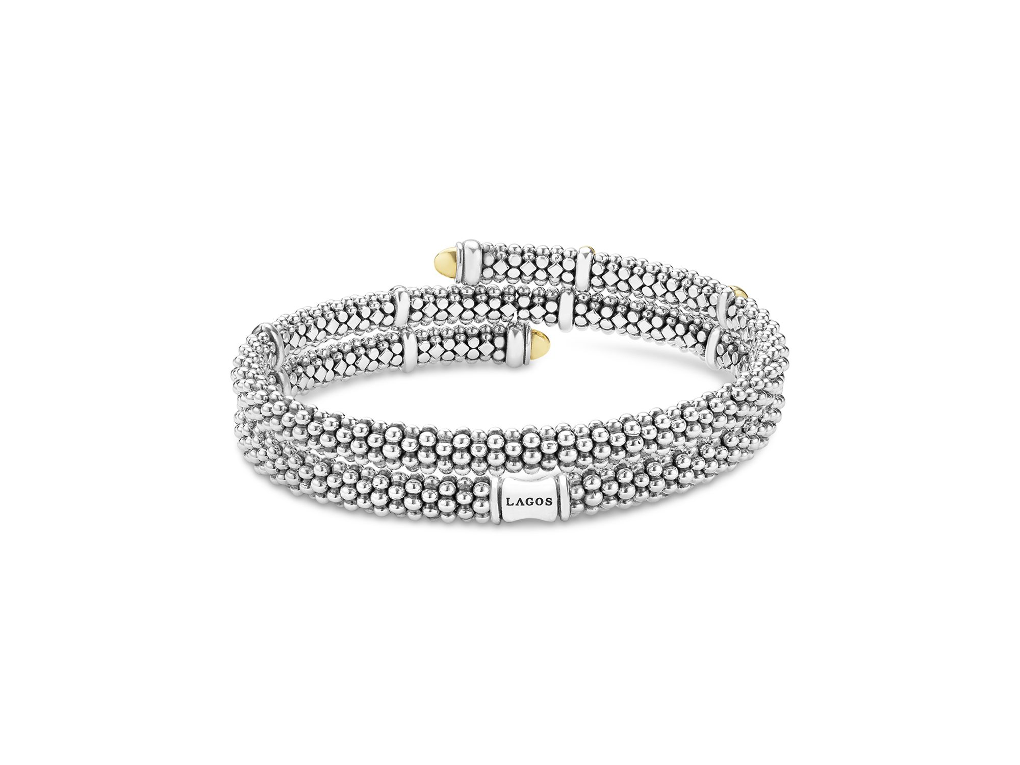 18K Yellow Gold & Sterling Signature Caviar Versa Wrap Bracelet — Image 5