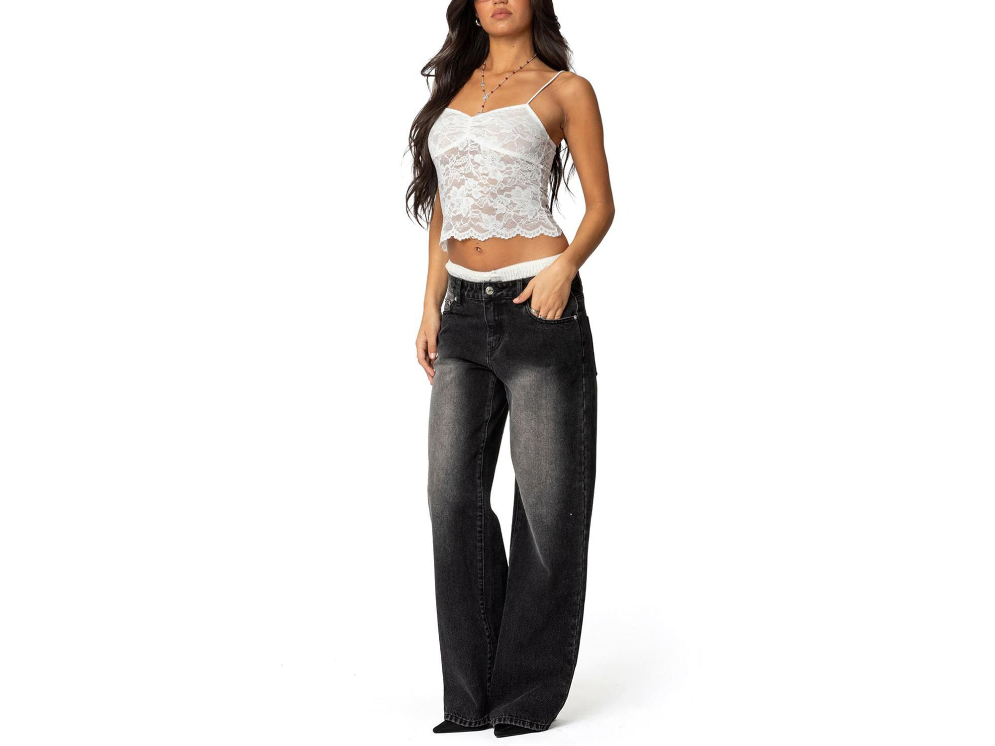 Rut Sheer Lace Tank Top — Image 3