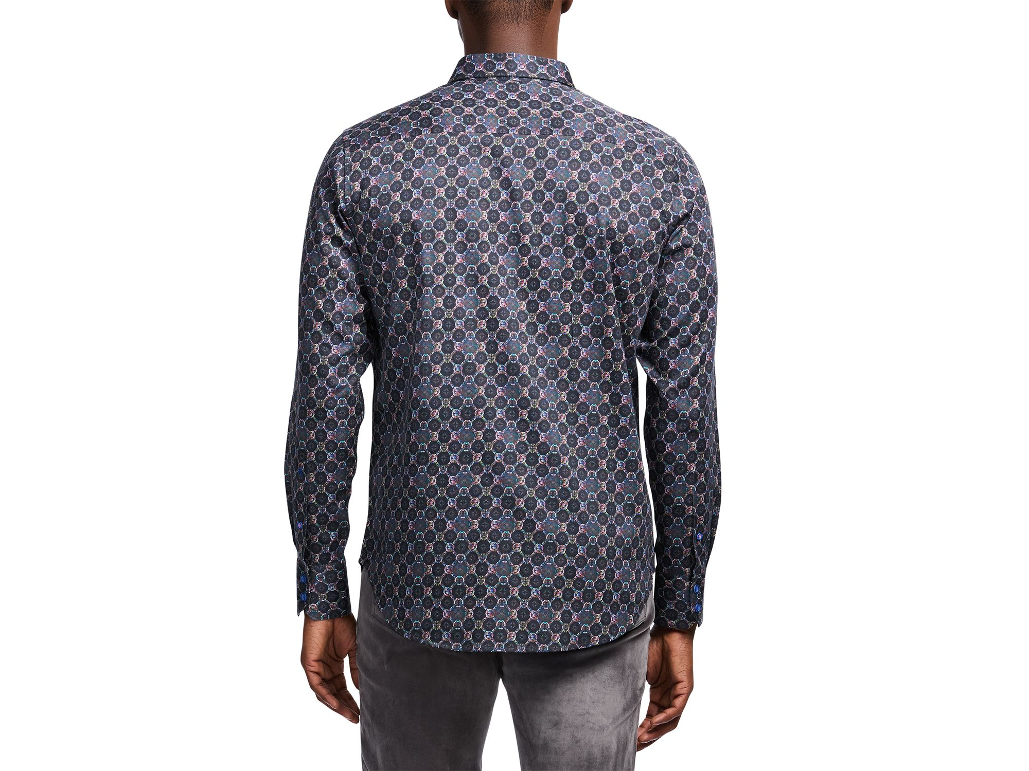 Bramston Printed Long Sleeve Button Front Shirt — Image 3
