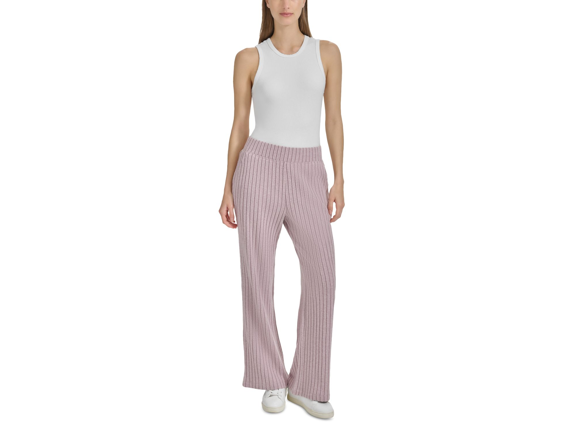 Heather Rib Wide Leg Pants — Image 3