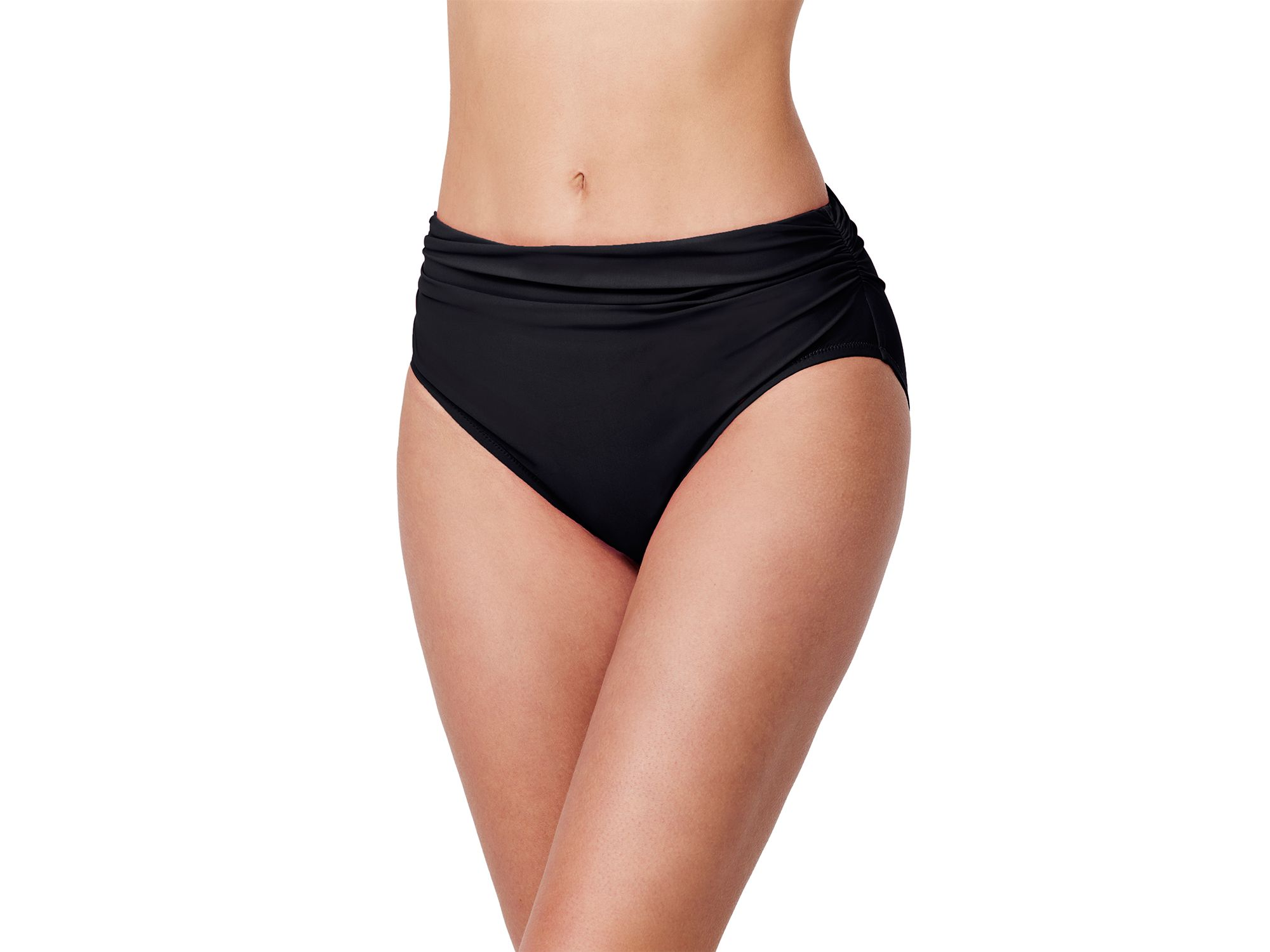 Beaded V Neck Tankini Top & Mid Rise Shirred Bikini Bottom — Image 7