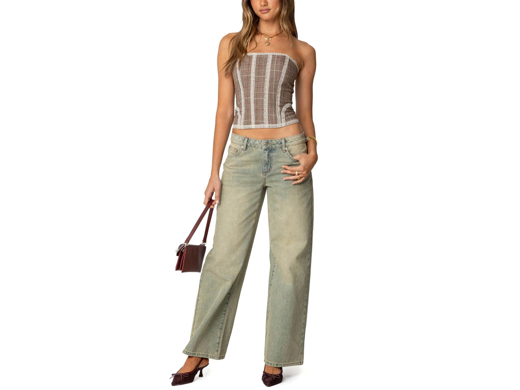 Jaiden Houndstooth Plaid Corset — Image 3