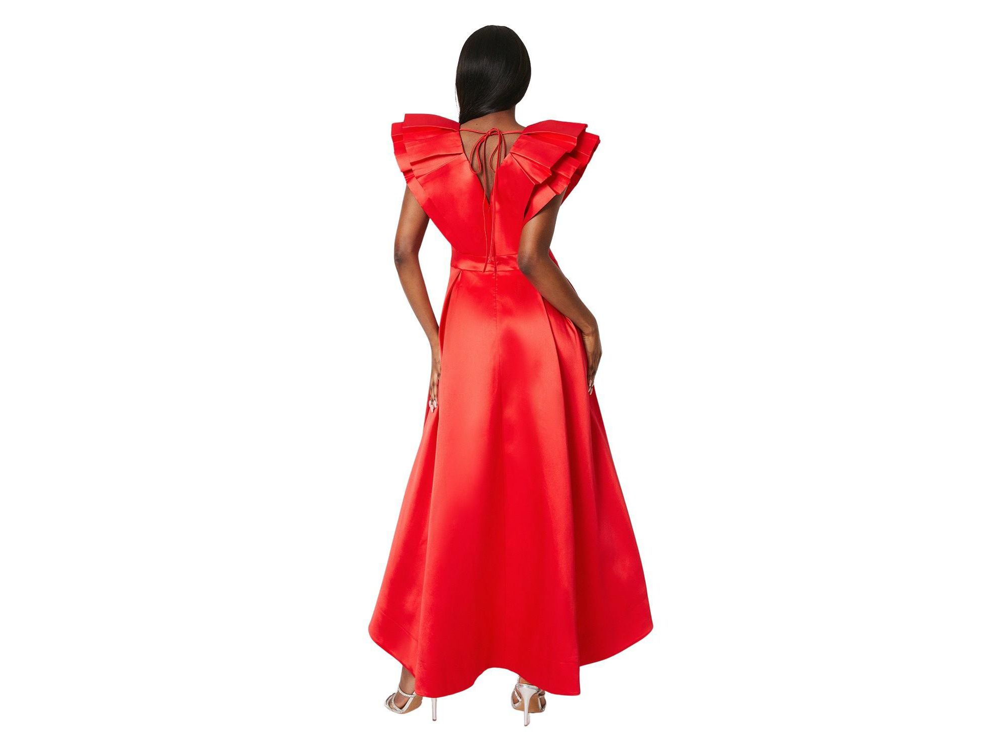Frill Sleeve V-Neck Midi Dress — Image 4