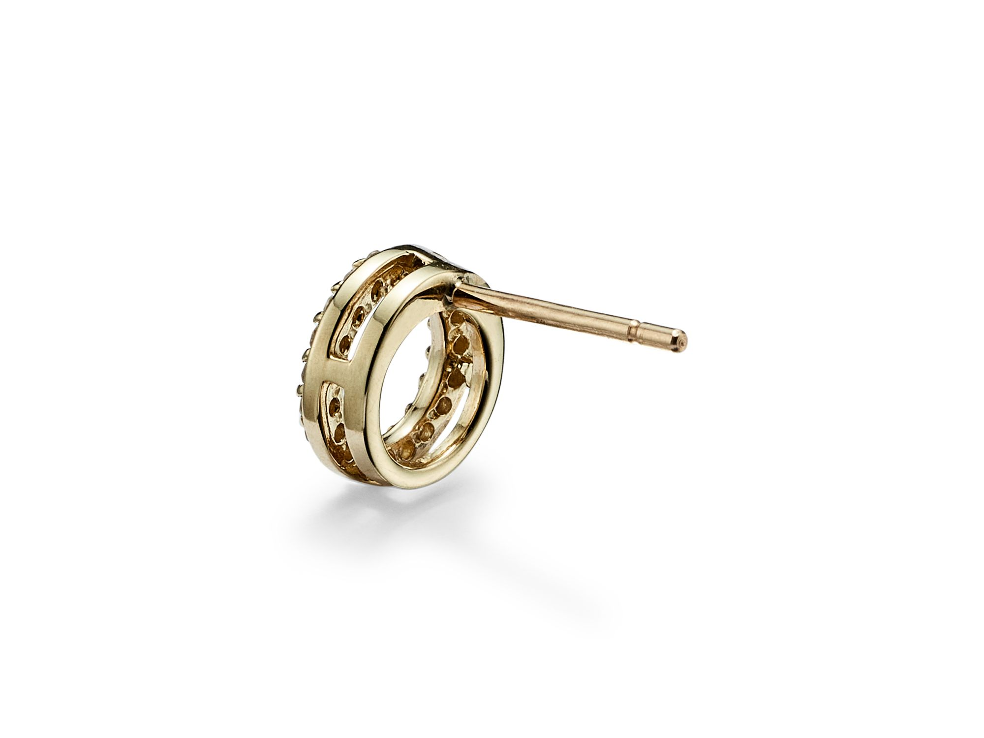 Diamond Circle Stud Earrings in 14K Yellow Gold, .20 tcw — Image 4