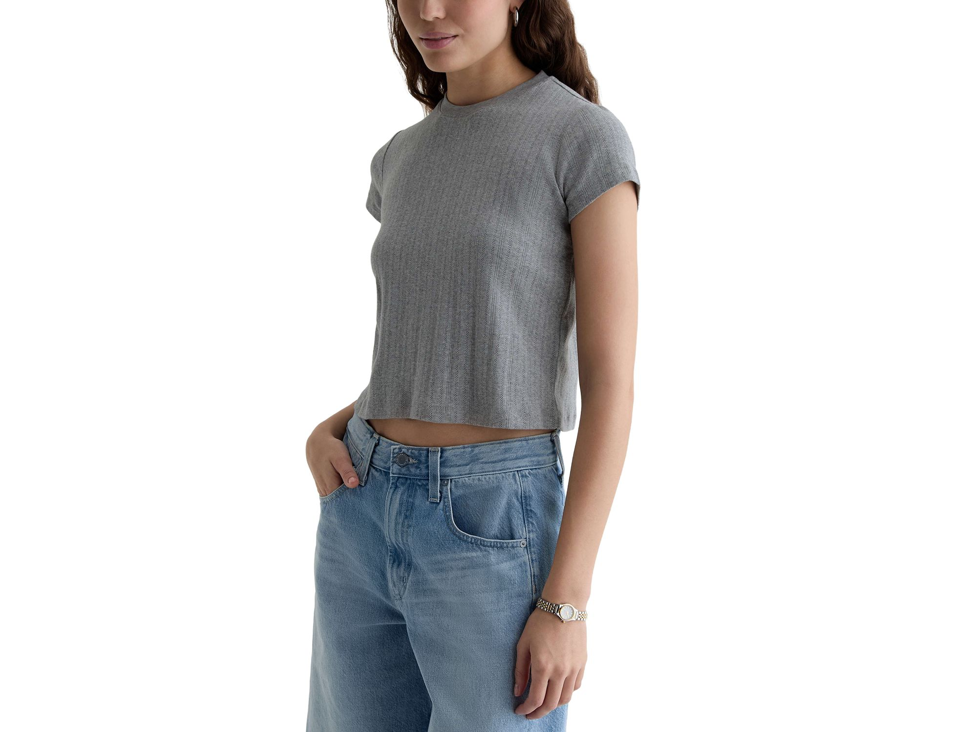 Sadie Crewneck Cropped Tee — Image 3